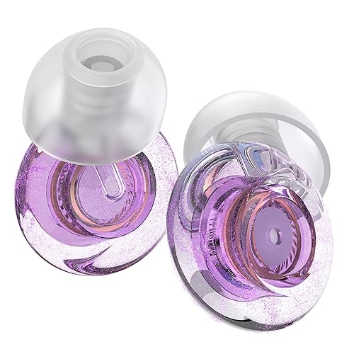 Yawsoy Purple Silicone In-Ear Ear Plugs, 2 Pack High Fidelity - Purple