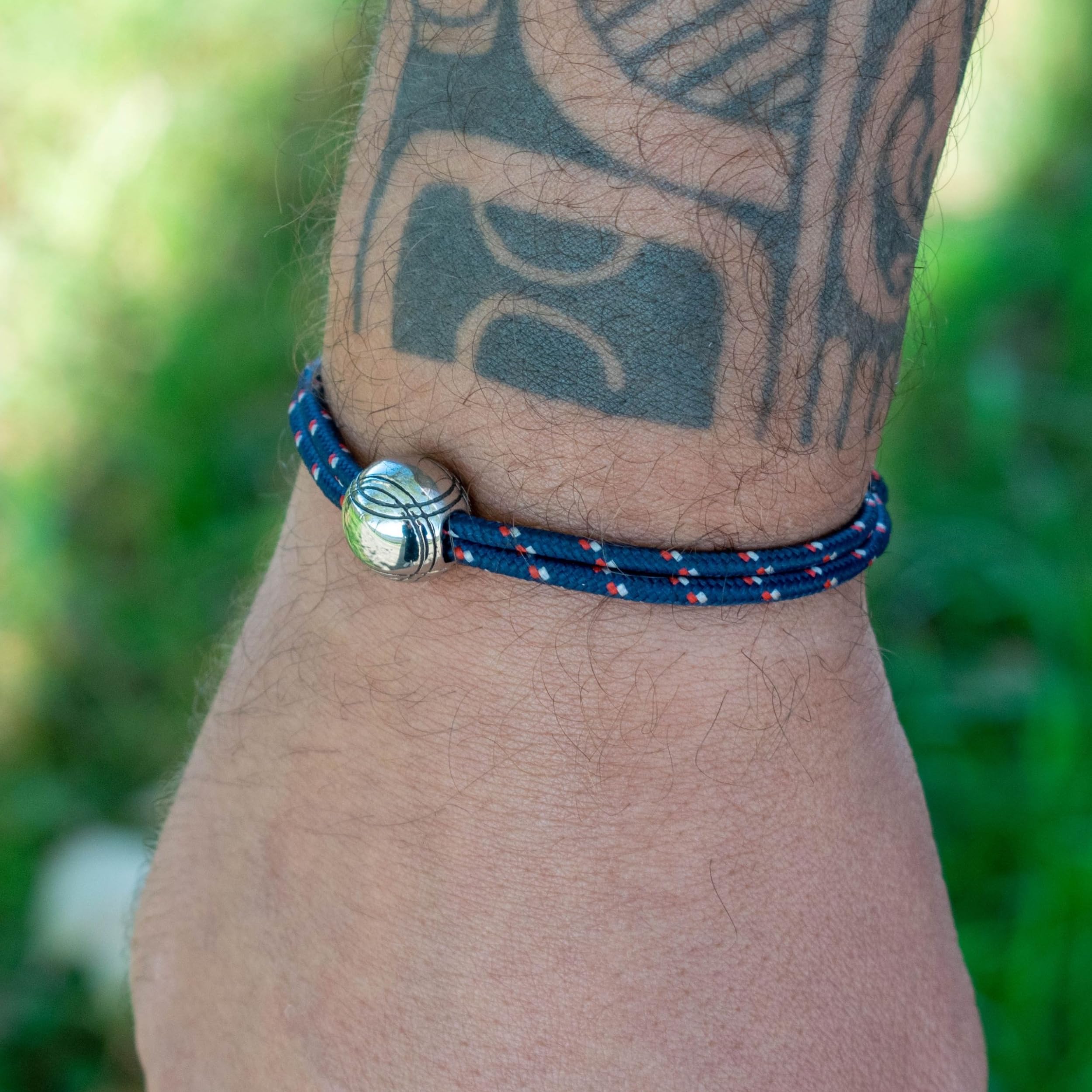 Bracelet pétanque acier inoxydable réglable homme femme - Cadeau Noël anniversaire fête des pères