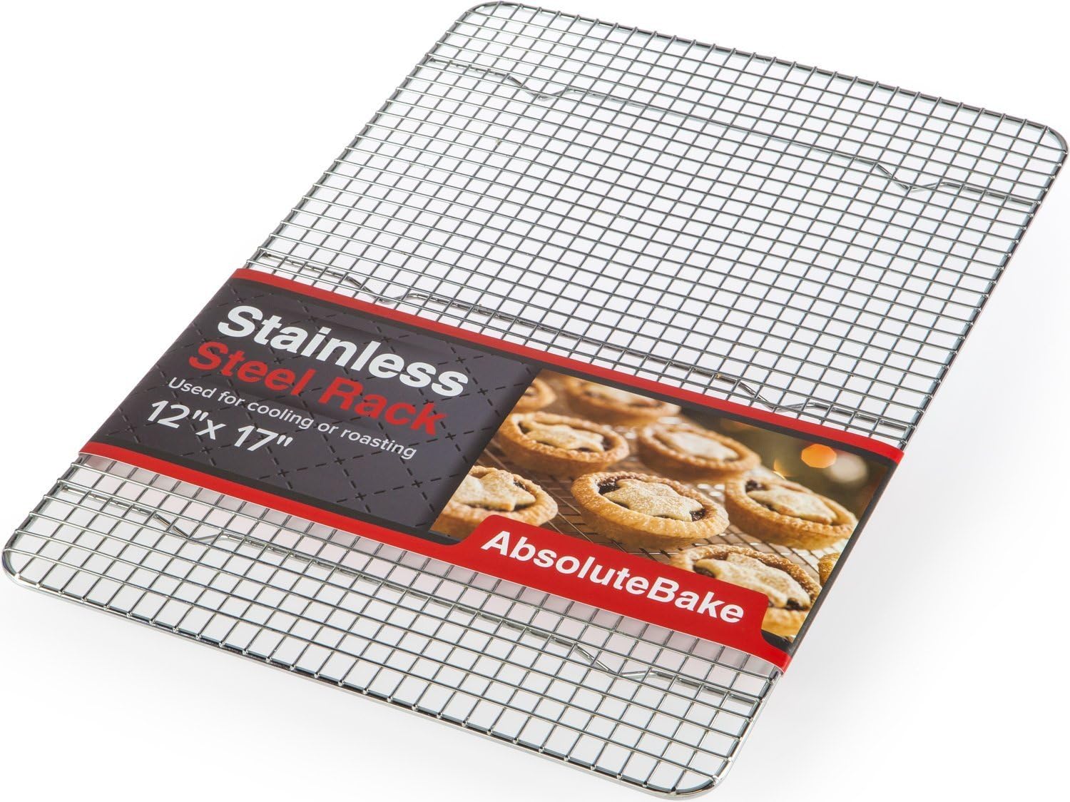 Cooling Rack Stainless Steel โ 12 x 17โ โ Fits in Half Sheet Cookie Pan/Baking Tray - Oven and Dishwasher Safe โ Tight Grid Design Faster Cooling