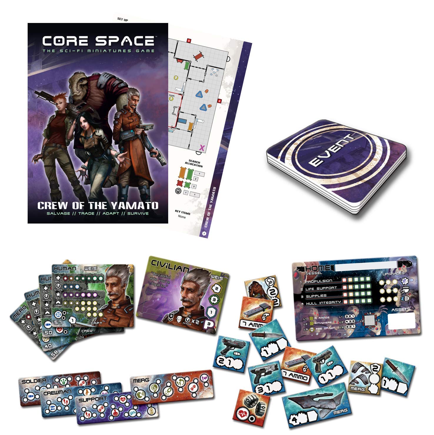 Battle Systems Core Space - Yamato Crew - Juego en Miniatura de Ciencia ficción - Tablero de Juego de Guerra de Mesa de Varios Niveles - Universo de Wargaming 40K - BSGCSC008