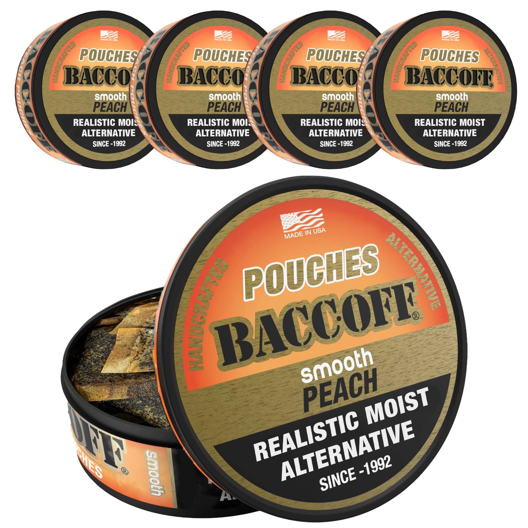 peach pouches tobacco Amazon.com: 5 Cans, BaccOff Smooth Peach Pouches