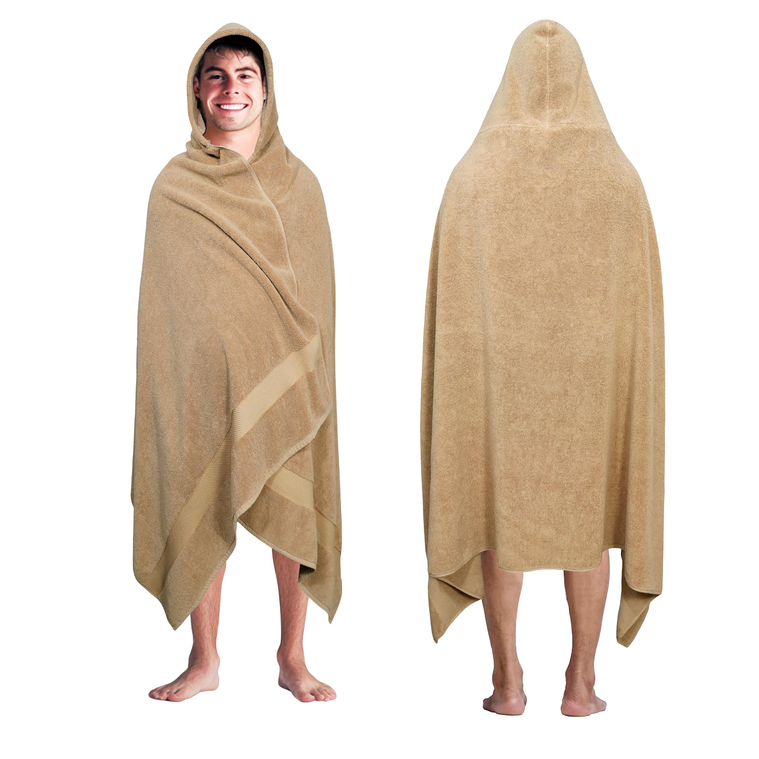 COTTON CRAFT Hooded Hotel Towel – Oversized Extra Large 40 x 80 - Heavyweight 700 GSM Towel with Hood for Adults - 100% Cotton Ringspun Terry Pool