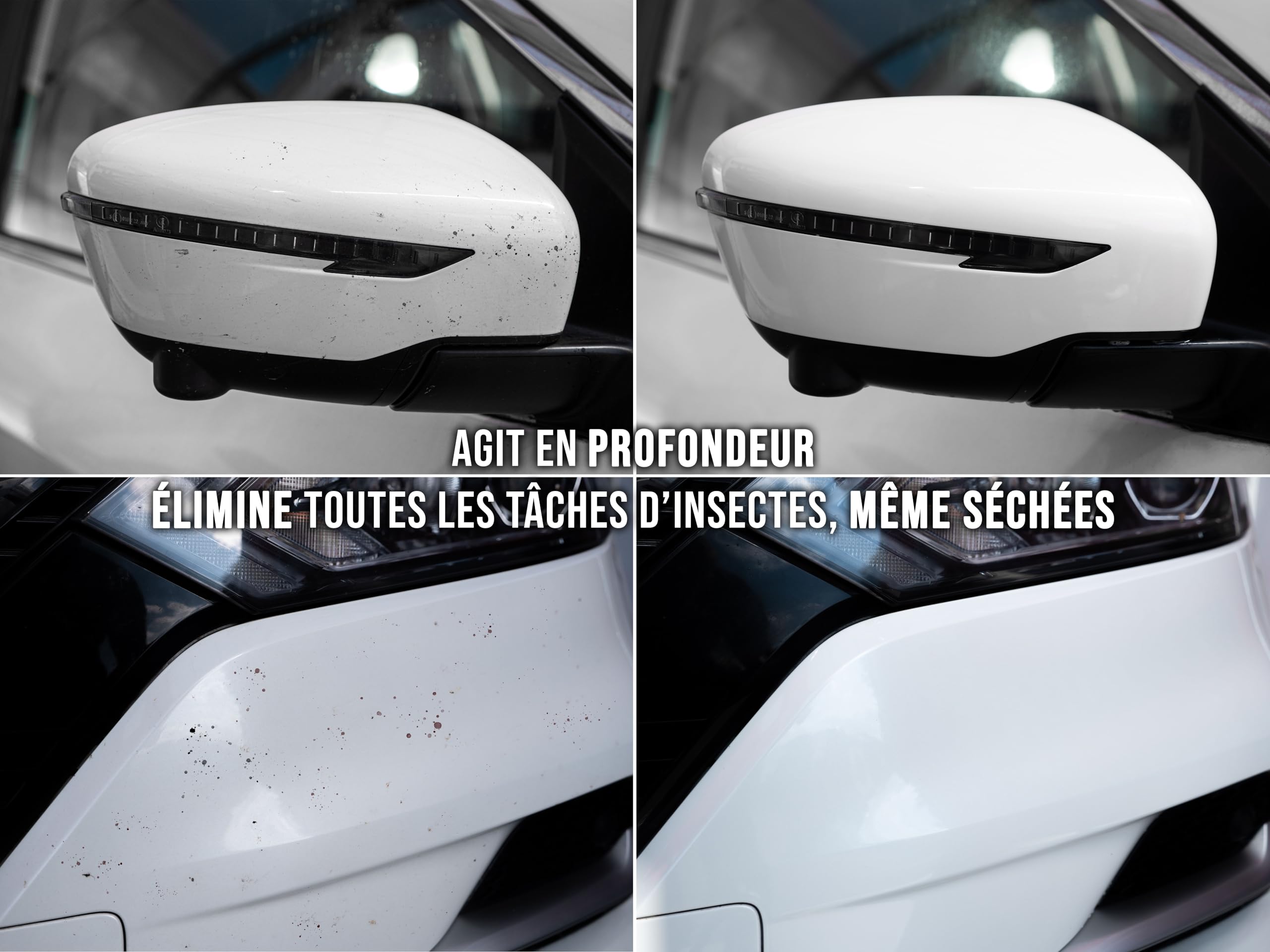 Spray Demoustiqueur voiture 300 ml - Concentré et économique - Élimine efficacement les traces de moustiques, d-insectes, fientes - Carrosserie, pare-brise, phare, vitre, jantes – Nettoyant sans trace