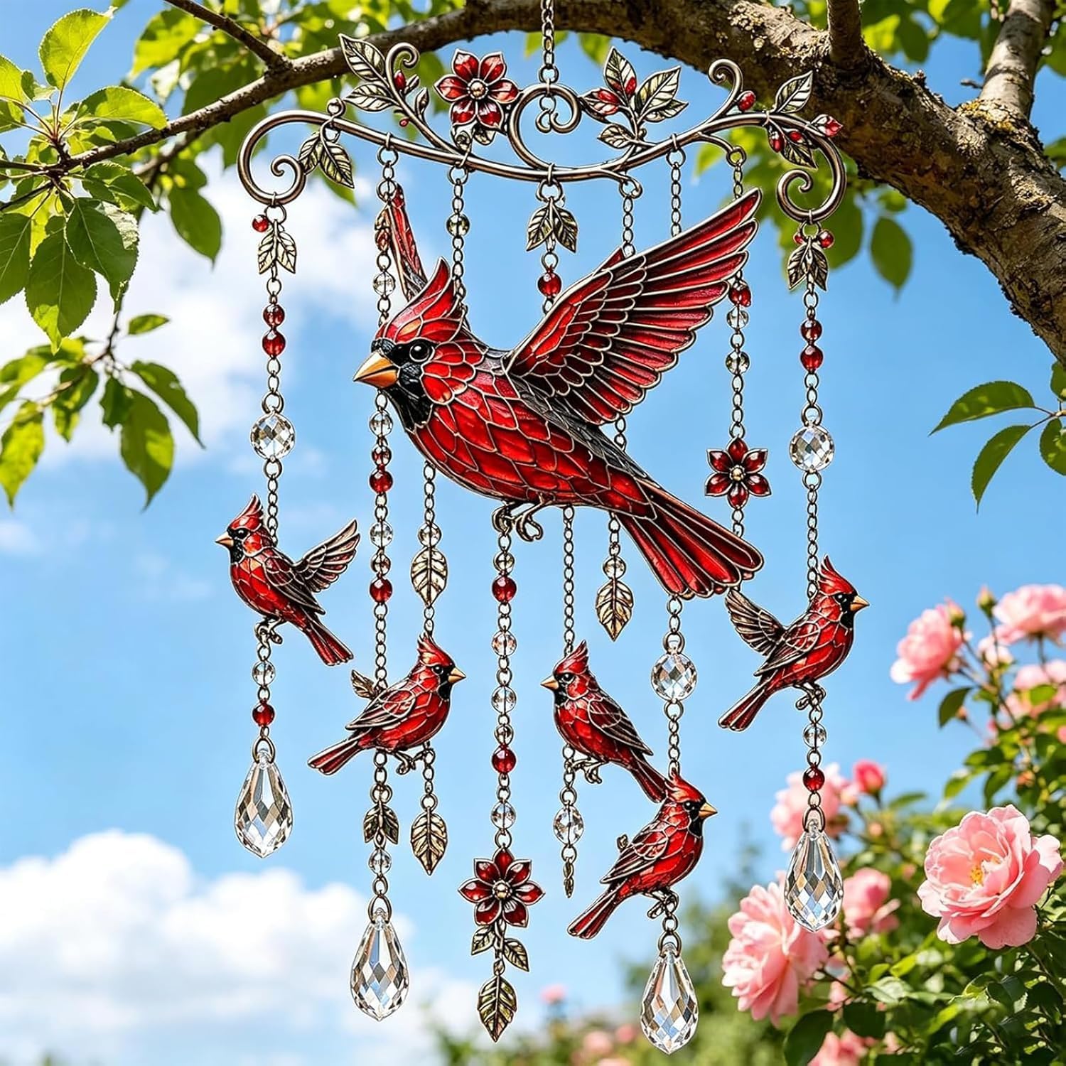 QUNZIDRESS Graceful Hummingbird Wind Chime, Wind Chimes for Outside, Outdoor Windchimes, Colorful Bird Memorial Garden Yard Decorations for Outside, Birthday Gardening Gifts for Women Grandma