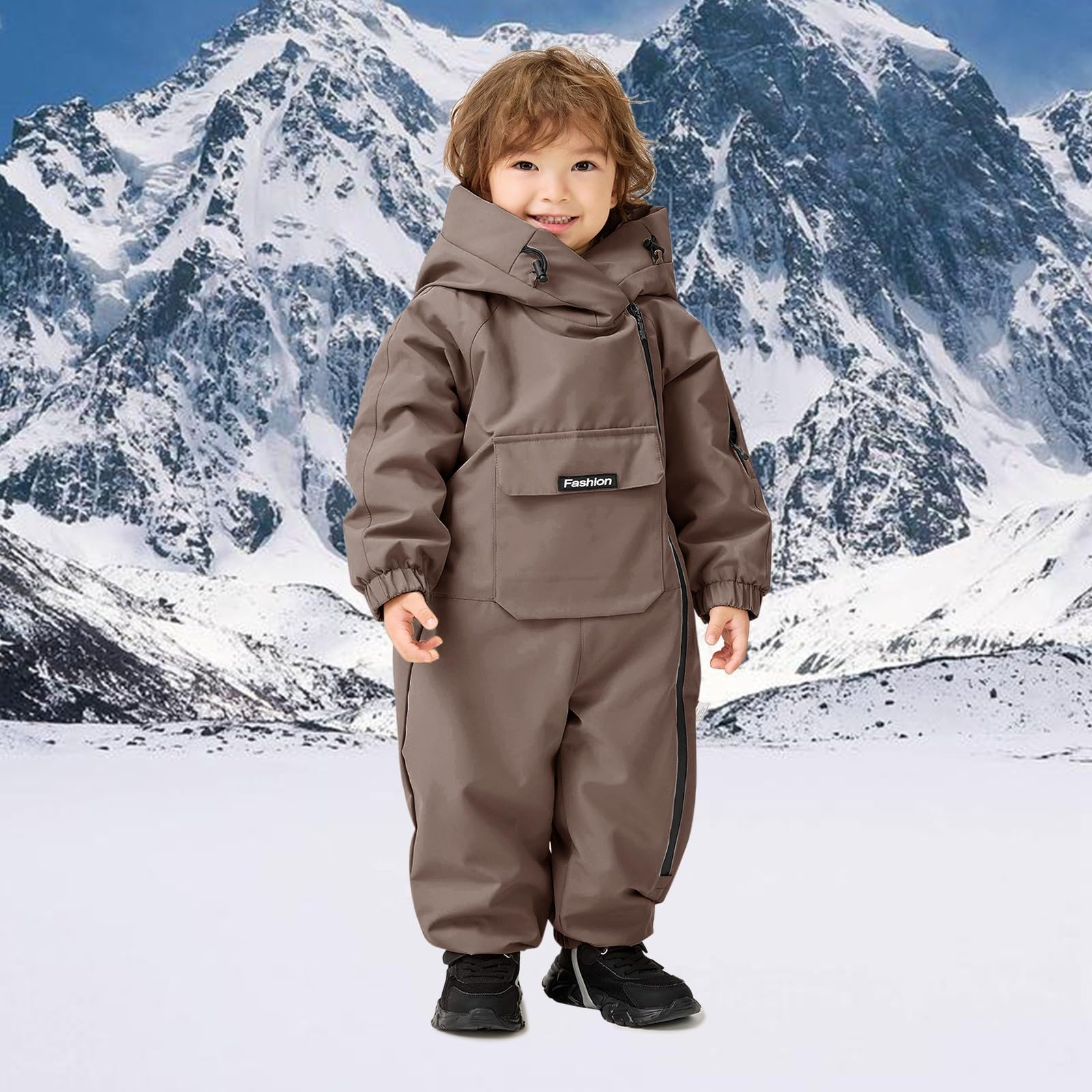 Generisch Schneeanzug Mädchen Jungen Skioverall Winter Warme Skianzug Kinder Plüschfutter Gefüttert Fleece Schneeanzug Winddichter Outdoor Sport Overall Schneeoverall Skibekleidung