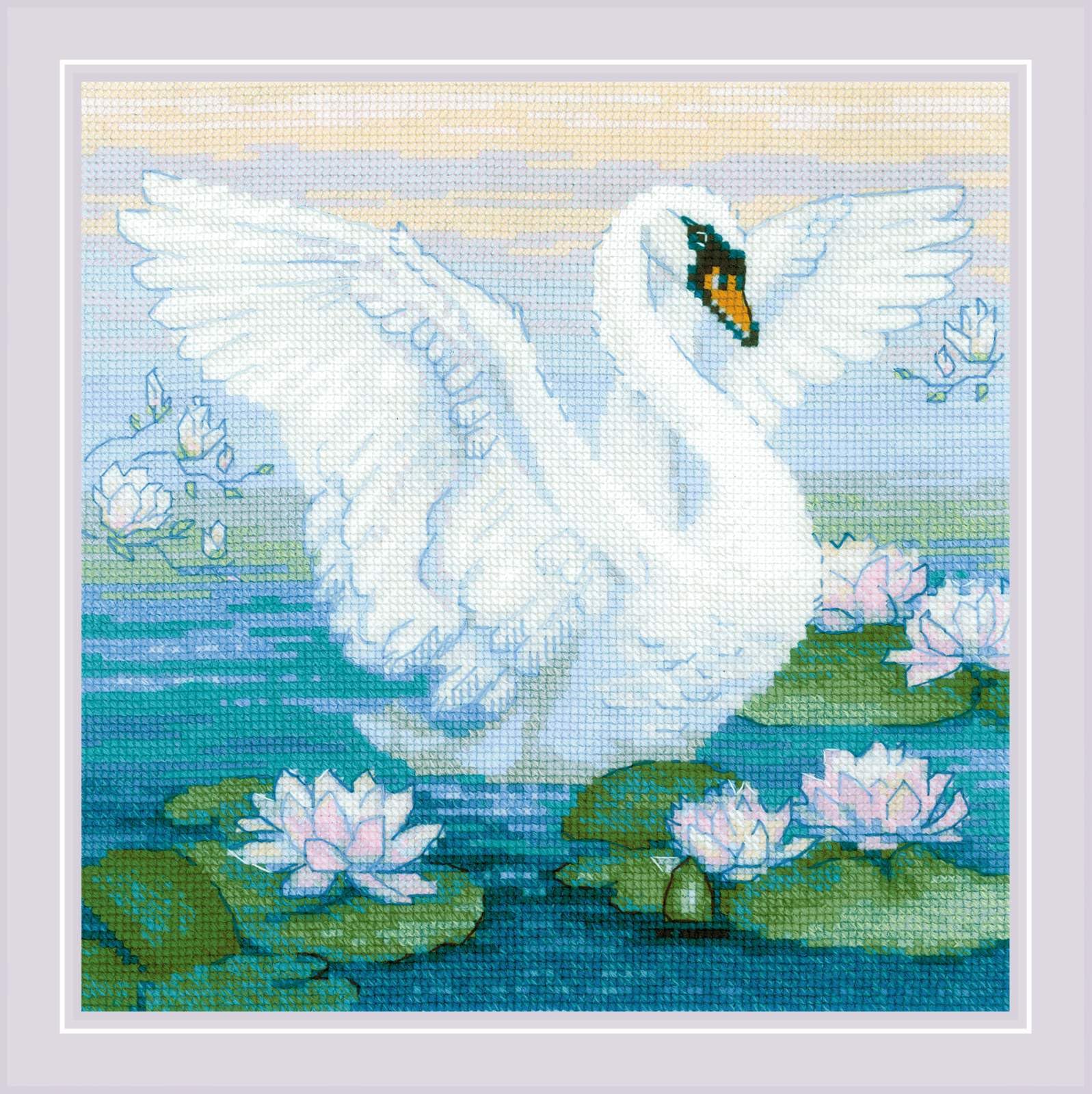 Kit broderie de RIOLIS au point de croix white doves - couple de colombes