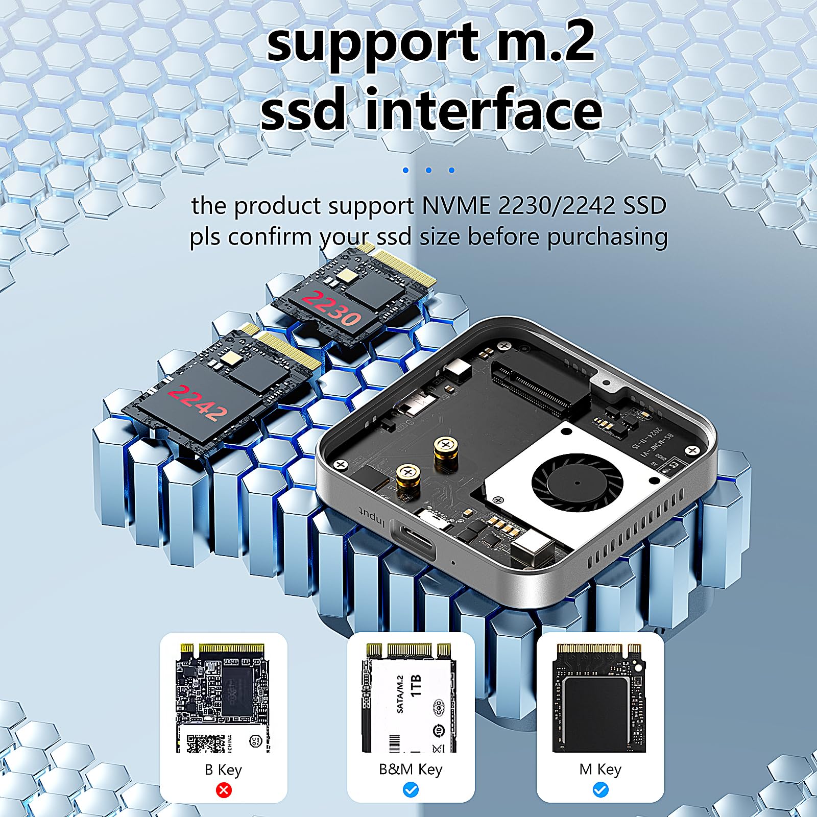 2TB 2230 M.2 SSD NVMe　＋　冷却ファン付きエンクロージャー 2TB 2230 M.2 SSD NVMe ＋ 冷却ファン付きエンクロージャー