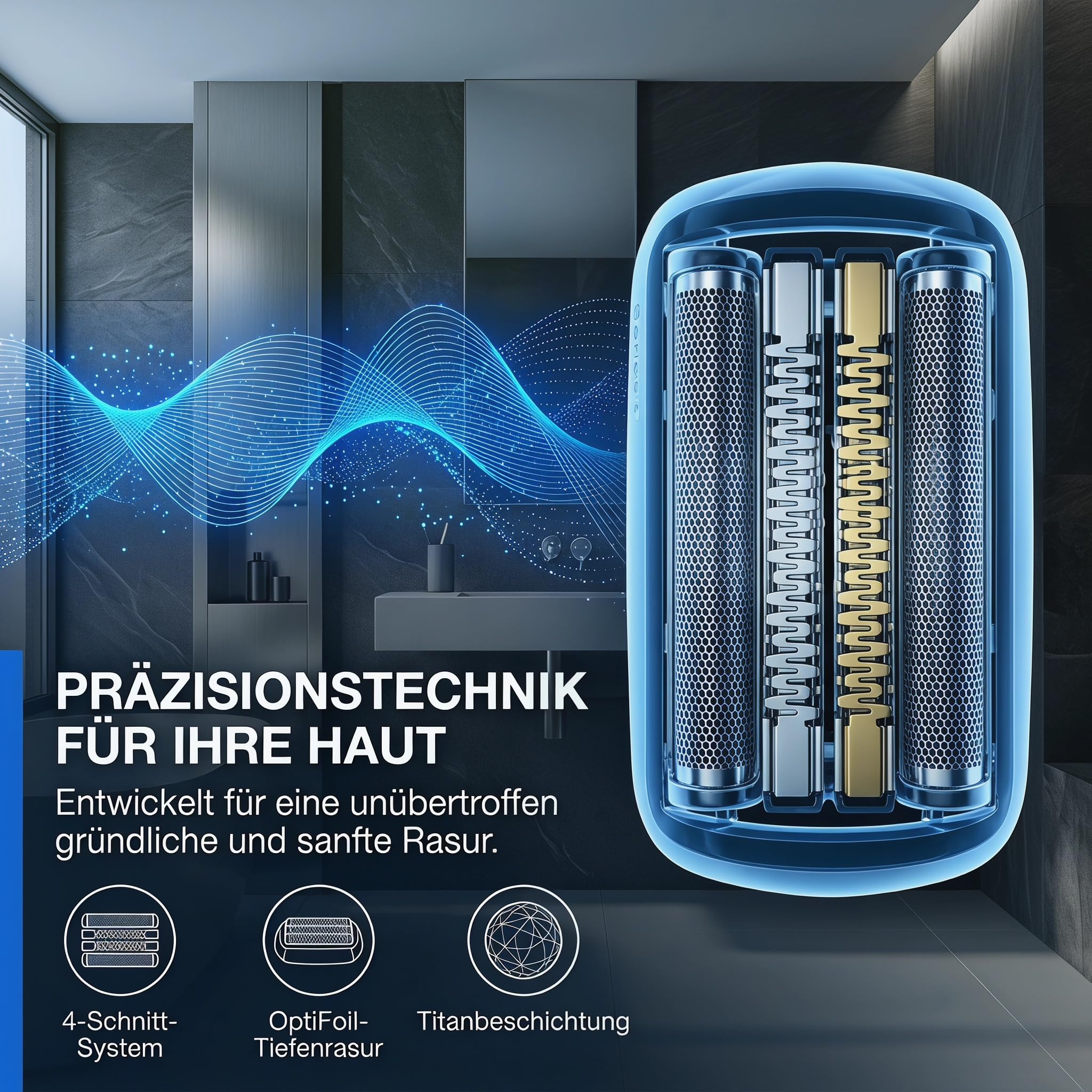 92S Scherkopf Series 9 Elektrorasierer Ersatzteil, Serie 9 Scherkopf für Elektrorasierer, Kompatibel mit Series 9 Pro Rasierer 9290cc,9291cc,9370cc,9293s,9385cc,9390cc,9330s,9296cc, Silber
