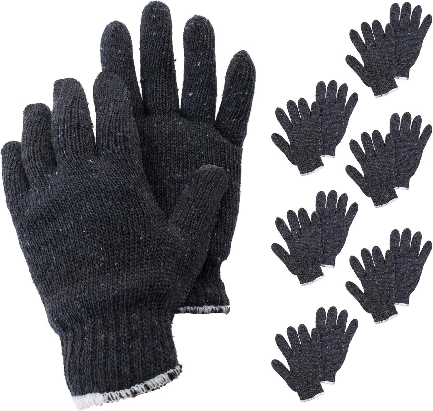 APQ Supply Gray Work Cotton Gloves. String Knit Work Gloves with Elastic Wrist. Washable Cotton Polyester Gardening Gifts