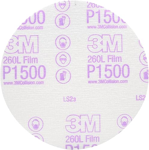 Miniatura 6 de 3M 17Hookit - Disco de película para acabado, antipolvo, 6 pulgadas, P8., P800, 3