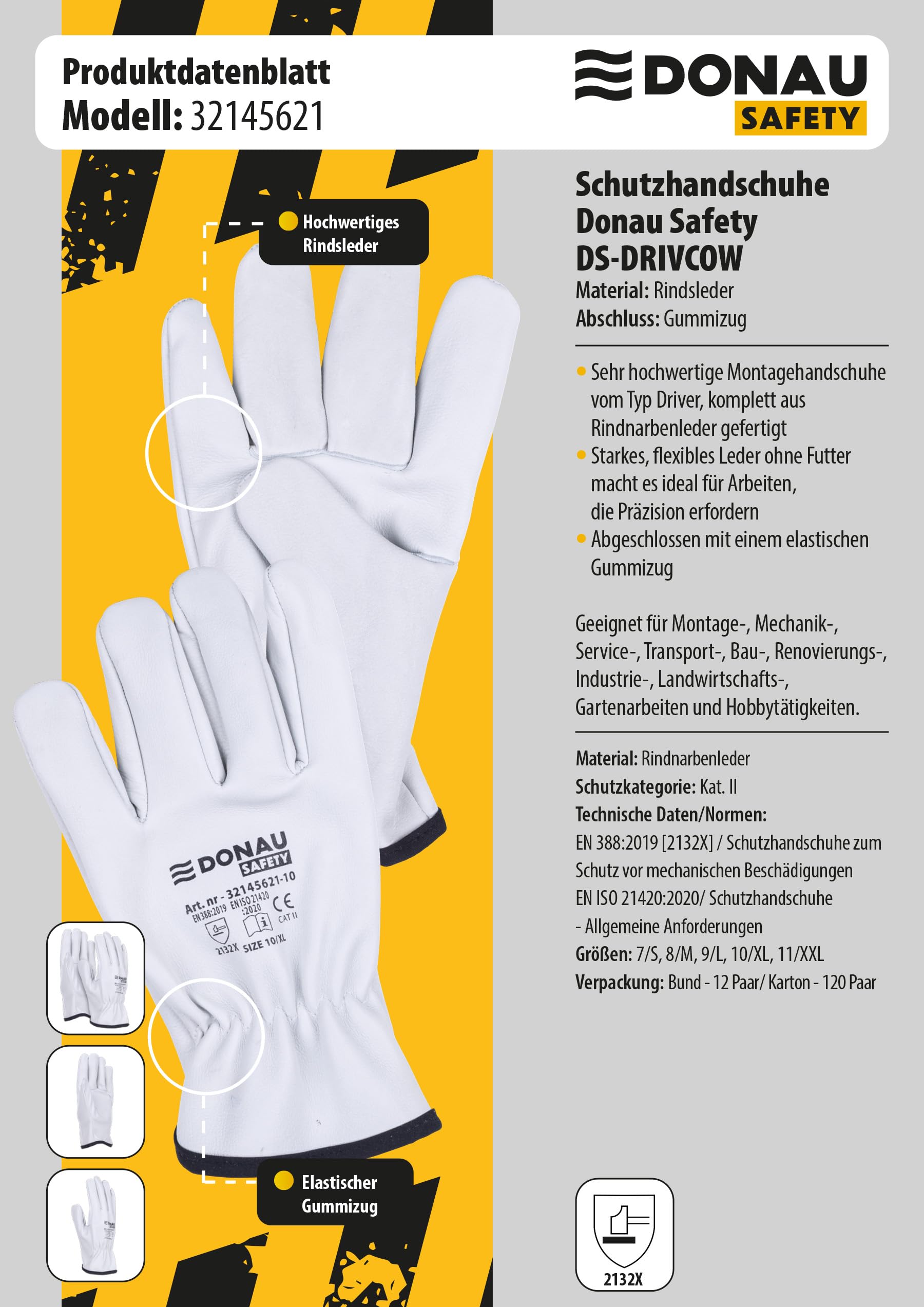 DONAU SAFETY Premium werkhandschoenen, driver van rundleer, 1 paar, maat 9, L, wit, leren handschoenen met elastische pols, montagehandschoenen, handschoenen, bestuurdershandschoenen, beschermende DONAU SAFETY Premium werkhandschoenen, driver van rundleer, 1 paar, maat 9, L, wit, leren handschoenen met elastische pols, montagehandschoenen, handschoenen, bestuurdershandschoenen, beschermende