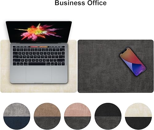 Miniatura 6 de Myir JUN Juego de 4 manteles individuales de doble cara, de piel sintética, para interiores, para mesa de comedor, exteriores, cuadrados,