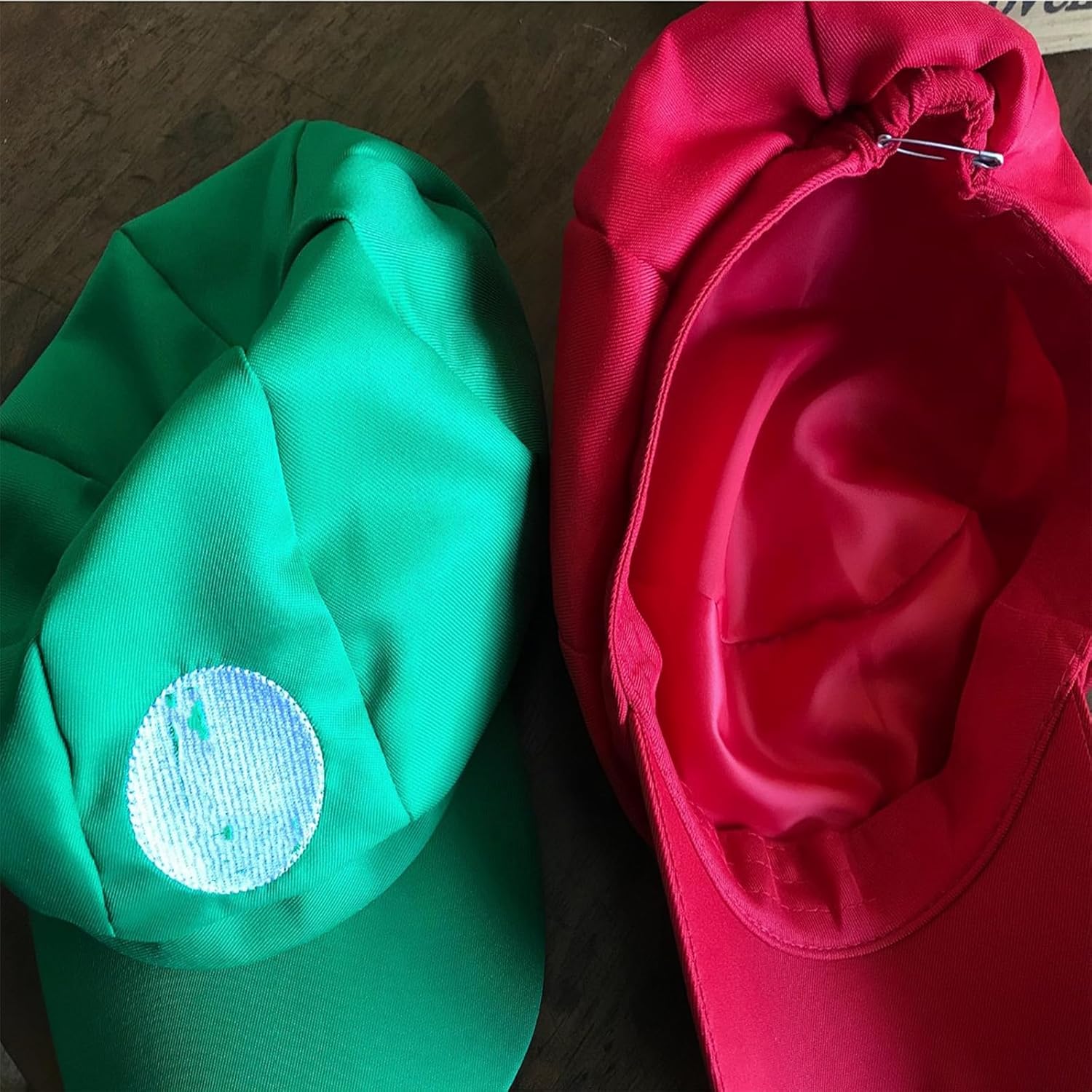 2pack Costume Hats Anime Halloween Copslay Unisex Adult Cosplay Cap (Red and Green) - Image 4