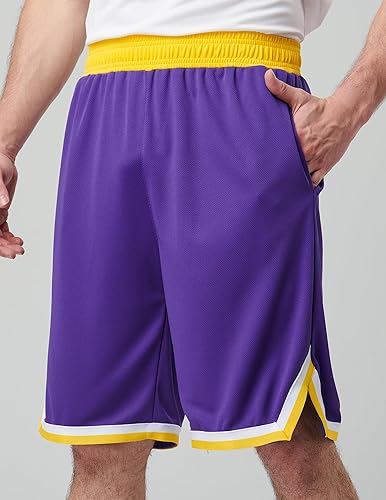 Miniatura 8 de Liberty Imports Paquete de 5 pantalones cortos de baloncesto atléticos de secado rápido para hombre, entrepierna de 9 pulgadas con bolsillos, ropa