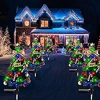 Vista 7 de Luces solares para árbol de Navidad al aire libre, impermeables, 2 unidades, decoraciones de Navidad, luces de árbol de Navidad, decoración