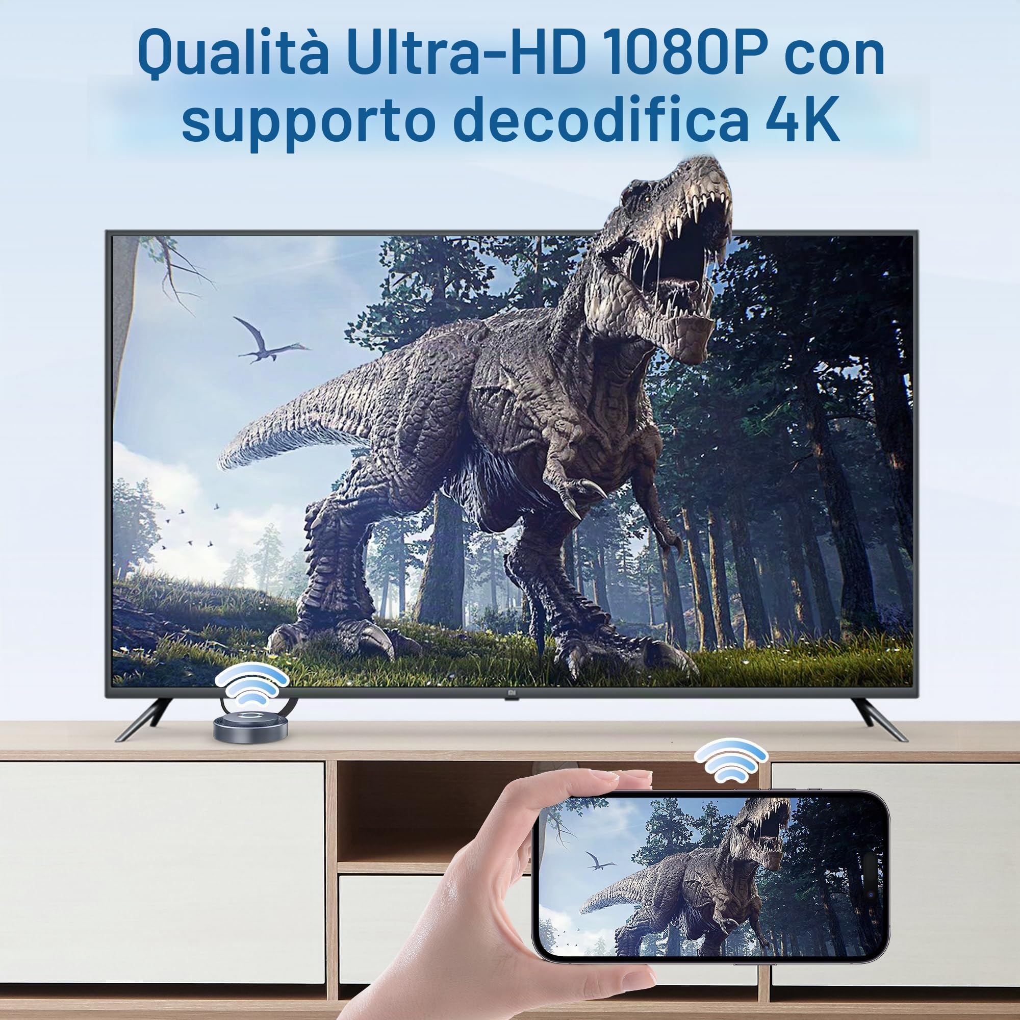 Miracast Dongle display HDMI wireless,Miracast Dongle adattatore. Trasmissione da Telefoni e tablet Android a HDTV, proiettore, monitor