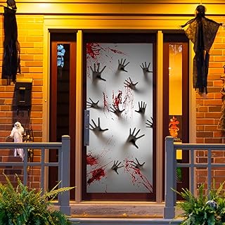 Halloween Haunted House Stickers Decoration Window Door Cover Zombie Hands Indoor Outdoor 72" x 30" Party Supplies Favors for Garage Wall