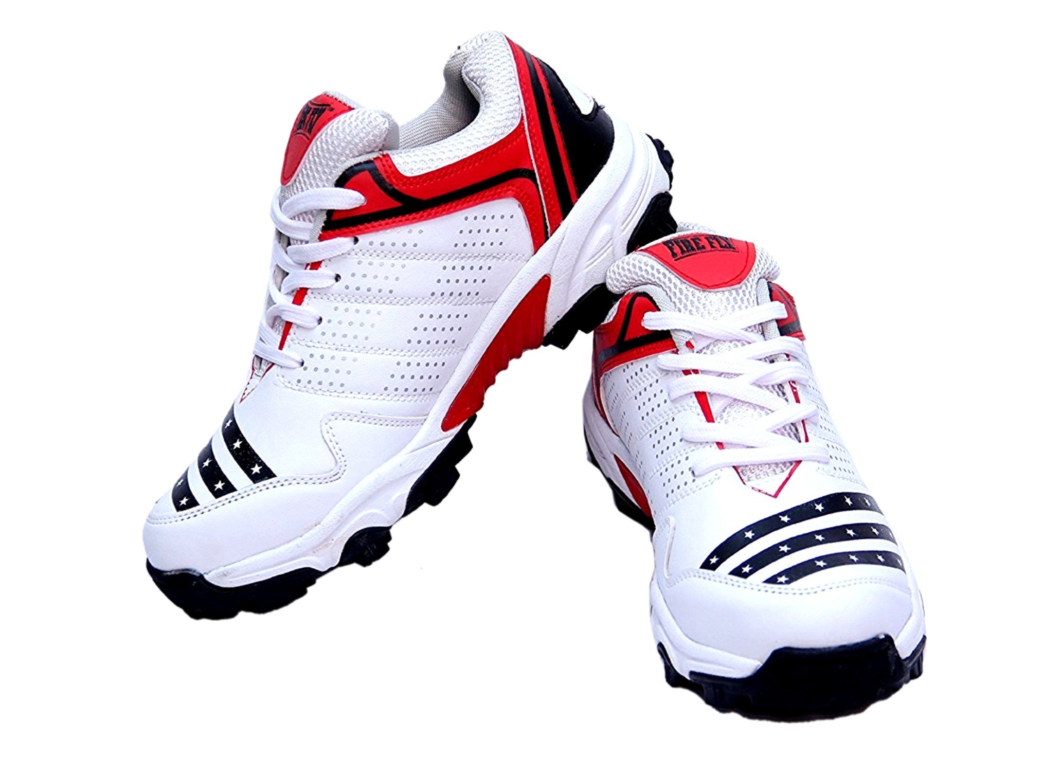 FIRE FLY All Rounder Men Cricket Shoe PU Lightweight White Red Black (10) (B07DFFFNB1) Amazon Price History, Amazon Price Tracker