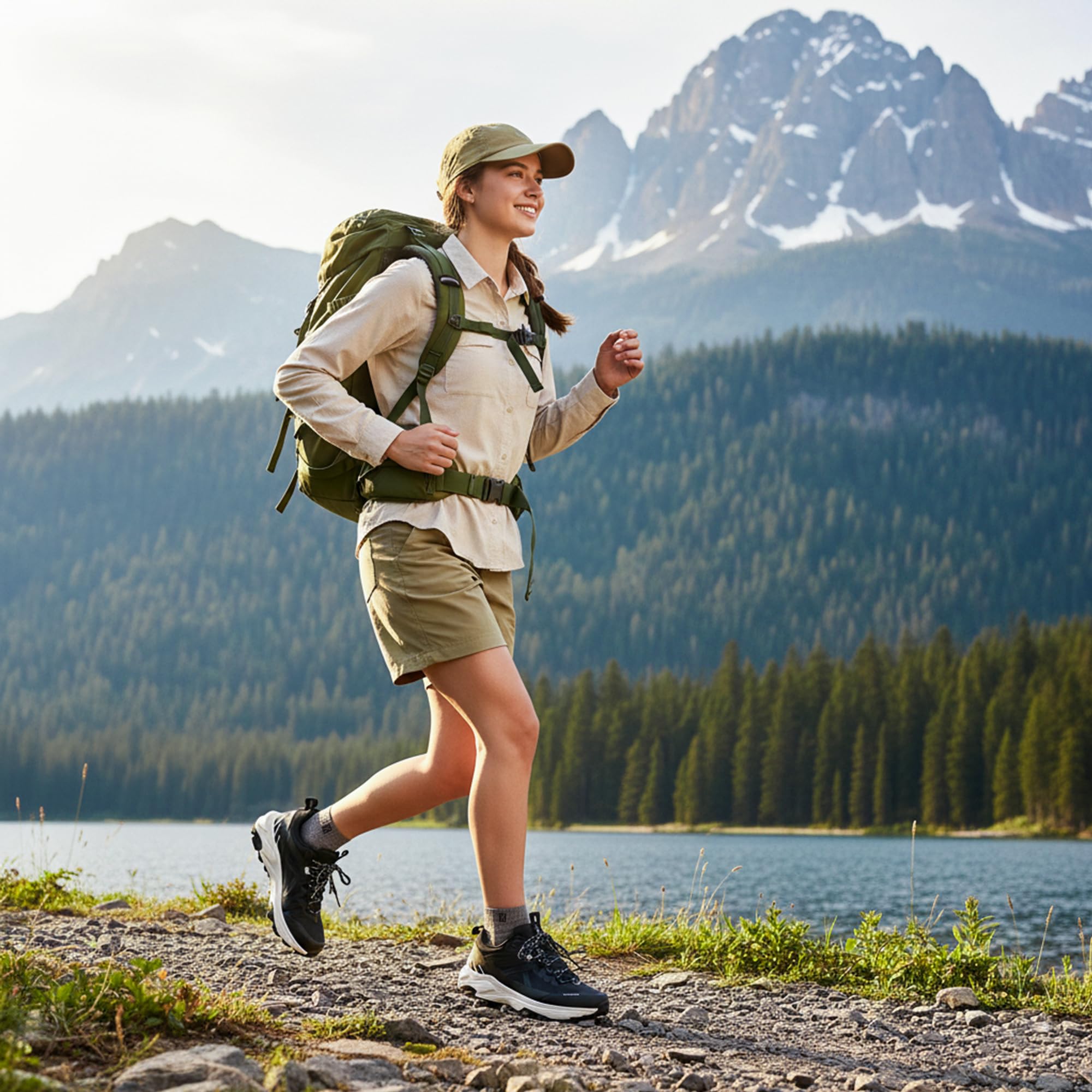CC-Los Damen wasserdichte Wander-Schuhe, leichte und atmungsaktive Wanderschuhe
