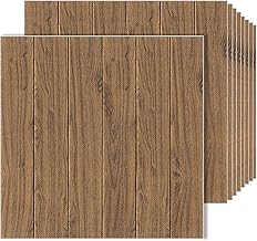 TRYSOME 3DSelf-Adhesive Kitchen Wallpaper, PVC 3D Wall Sticker Oil Proof & Waterproof, Kitchen Backsplash White Stickers Wallpaper for Hotel/Living Room/Bedroom & Café Walls (Dark Wooden, 1)