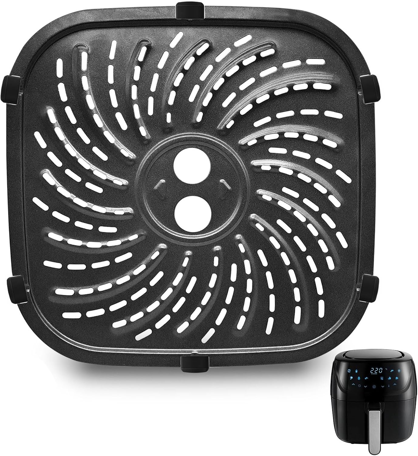GWY Air Fryer Accessories for PowerXL Vortex Pro 8 QT Air Fryer, Oval Nonstick 10”*10”Air Fryer Replacement Parts Tray Basket Grill Pan Grill Plate Crisper Plate with Rubber Bumpers,Dishwasher Safe GWY Air Fryer Accessories for PowerXL Vortex Pro 8 QT Air Fryer, Oval Nonstick 10”*10”Air Fryer Replacement Parts Tray Basket Grill Pan Grill Plate Crisper Plate with Rubber Bumpers,Dishwasher Safe
