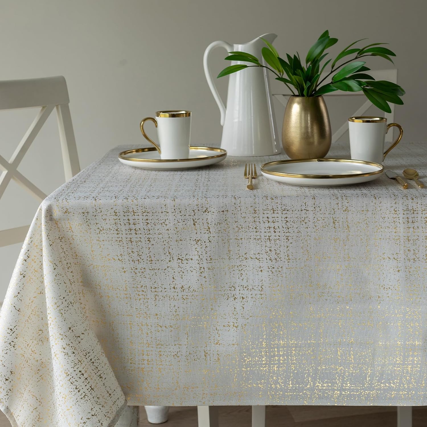 Benson Mills Gold Mine Foil Printed Table Cloth, 60" x 104"