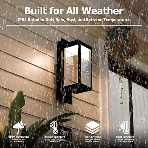 Miniatura 2 de Illumishin Luces de pared para exteriores linterna de pared LED lámpara de pared moderna lámpara de iluminación con acabado negro aluminio IP54 luz