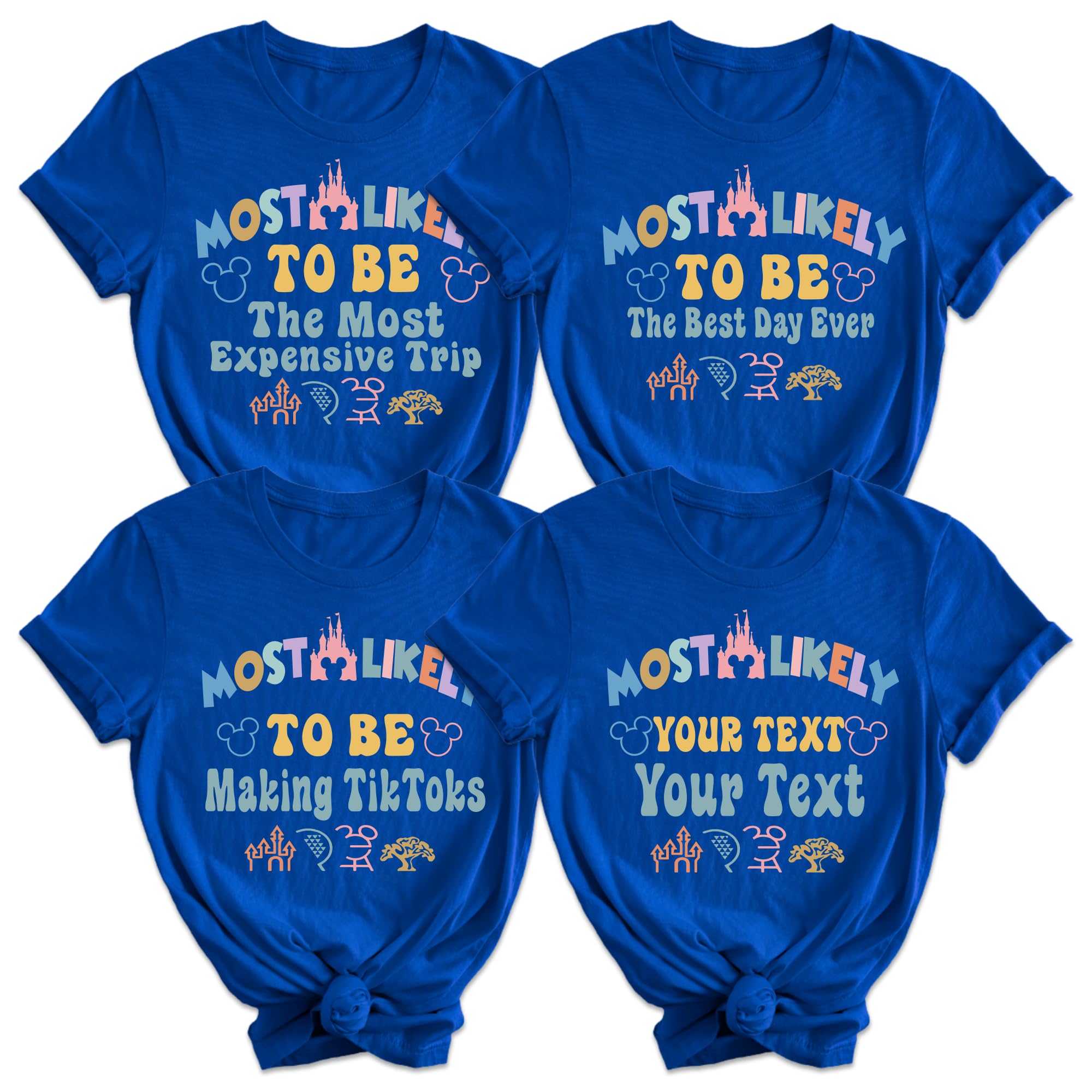 60 Funny Most Likely Quotes Matching Mouse Ear Silhouette Shirts - Funny Magic World Shirt Vacation Outfit for Adults & Kids