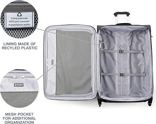 Miniatura 260 de Travelpro Maxlite 5 - Juego de 2 piezas de equipaje de mano de tela, expandibles con 4 ruedas giratorias, bolso blando para debajo del asiento, Negro