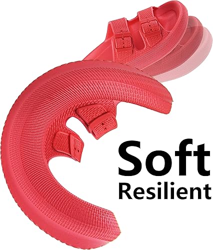 Miniatura 5 de Weweya - Sandalias para mujer y hombre, pantuflas acolchadas, sandalias ajustables con doble hebilla, sandalias planas de EVA