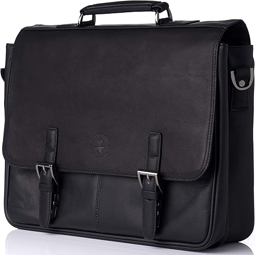 Miniatura 2 de Hammer Anvil Pierce Colombian Vacquetta Leather 15.6" Maletín para portátil, Negro -