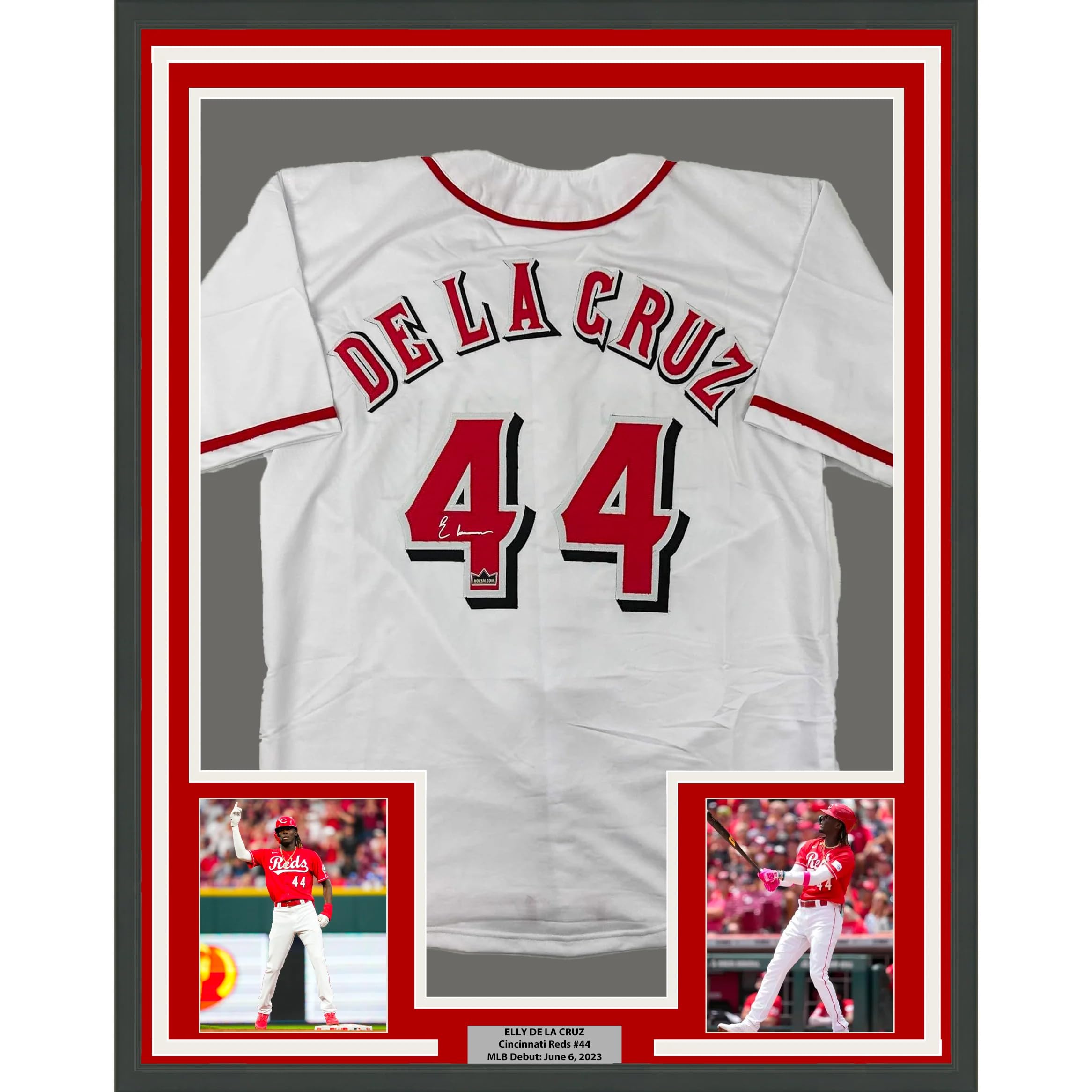 Framed Facsimile Autographed Elly De La Cruz 35x39 Cincinnati 