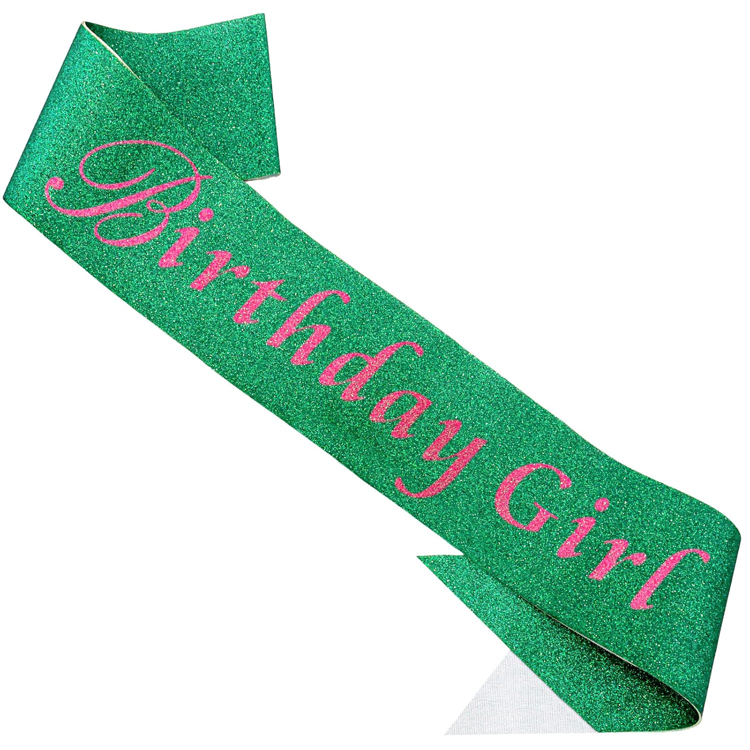 Aprince Wicked Birthday Decorations Pink and Green Birthday Girl Sash Witch Themed Party Favor Supplies for Women Glitter Sweet 16 18th 21st Gifts