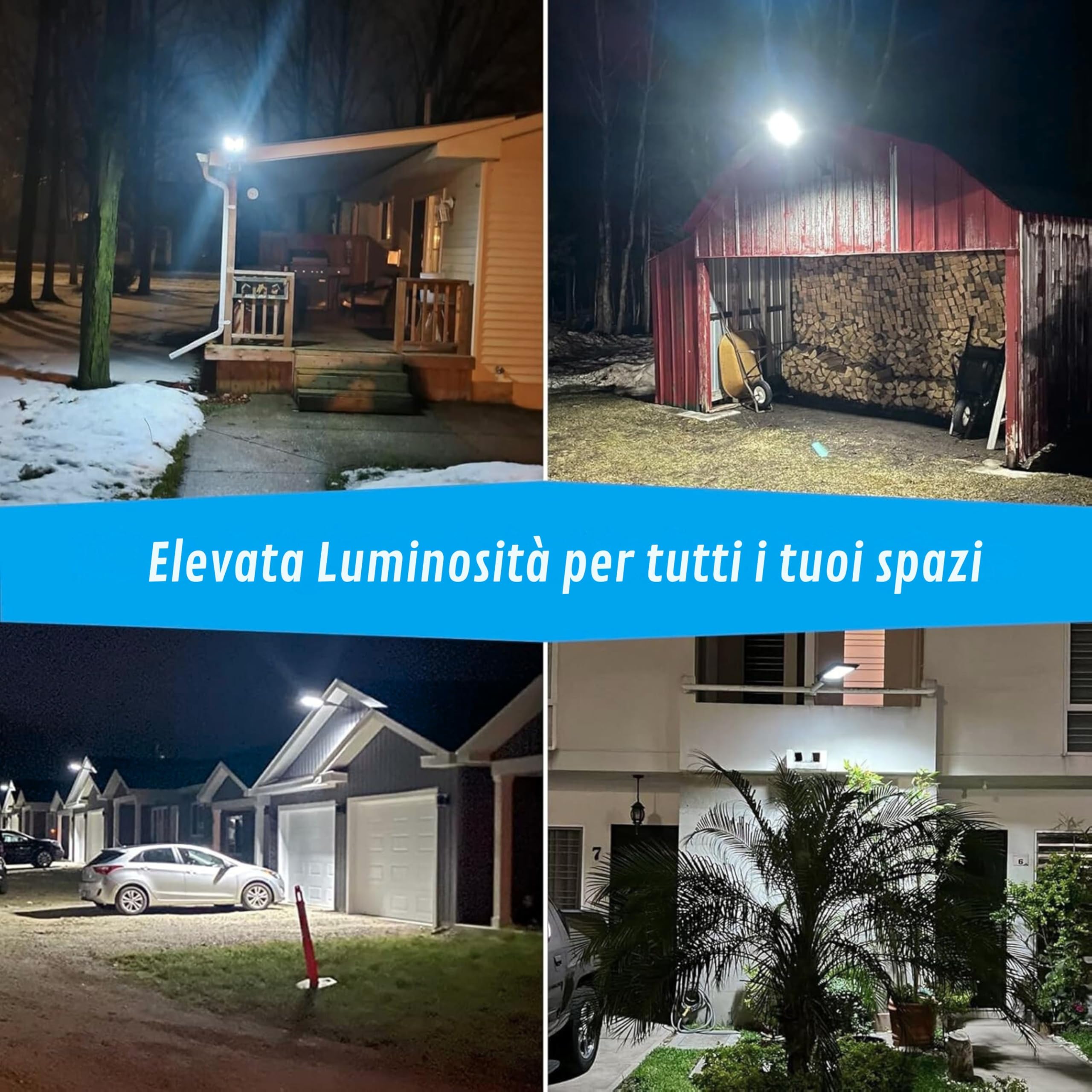 Yasta Lampione Solare Led Esterno 500 Watt Luce Fredda Faro Stradale Led Con Pannello Solare Crepuscolare Luci Solari Da Giardino Con Sensore Movimento e Telecomando