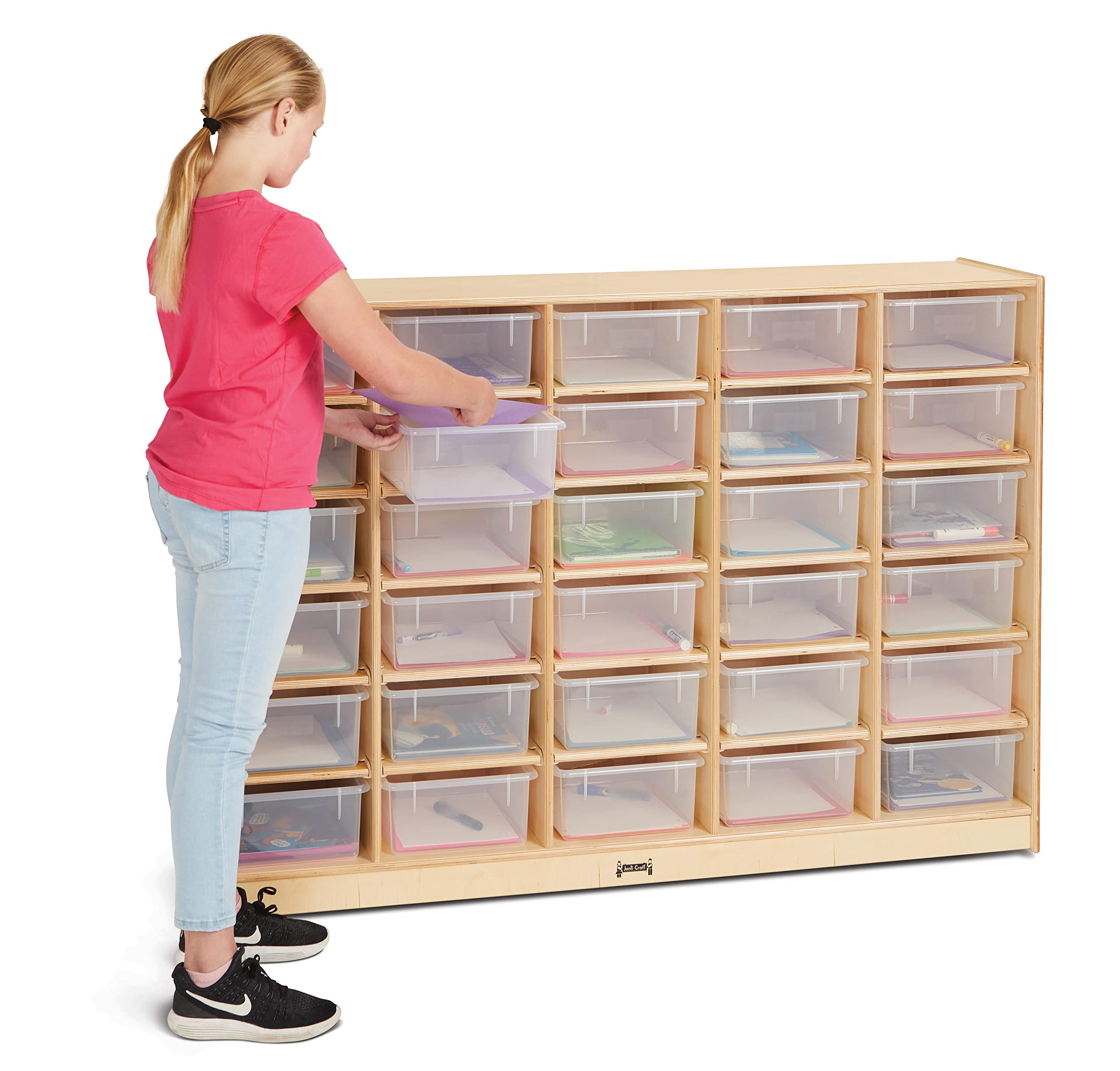 Jonti-Craft 40310JC 30 Tub Mobile Storage with Clear Bins