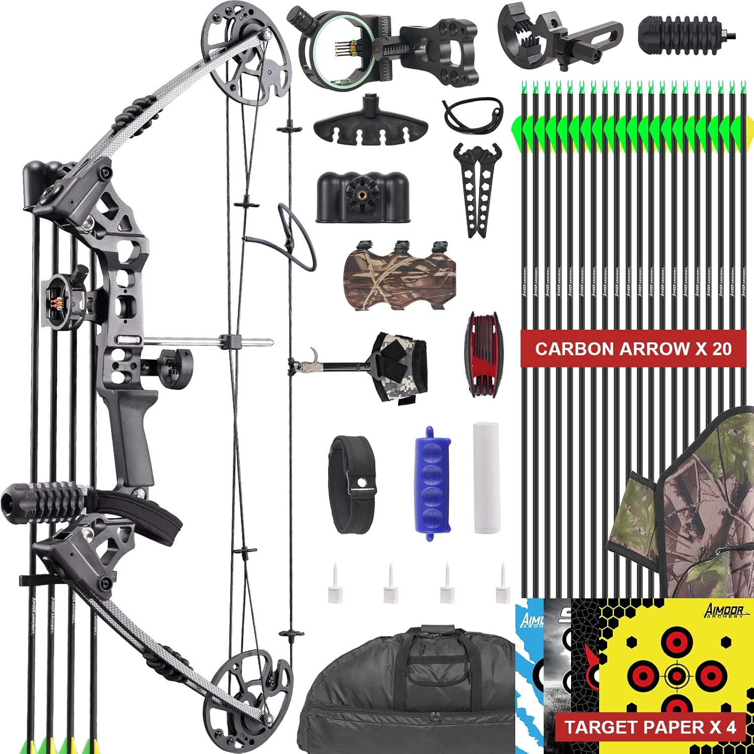 Aimdorarchery A10 Full Compound Bow Kit 075Lbs Draw