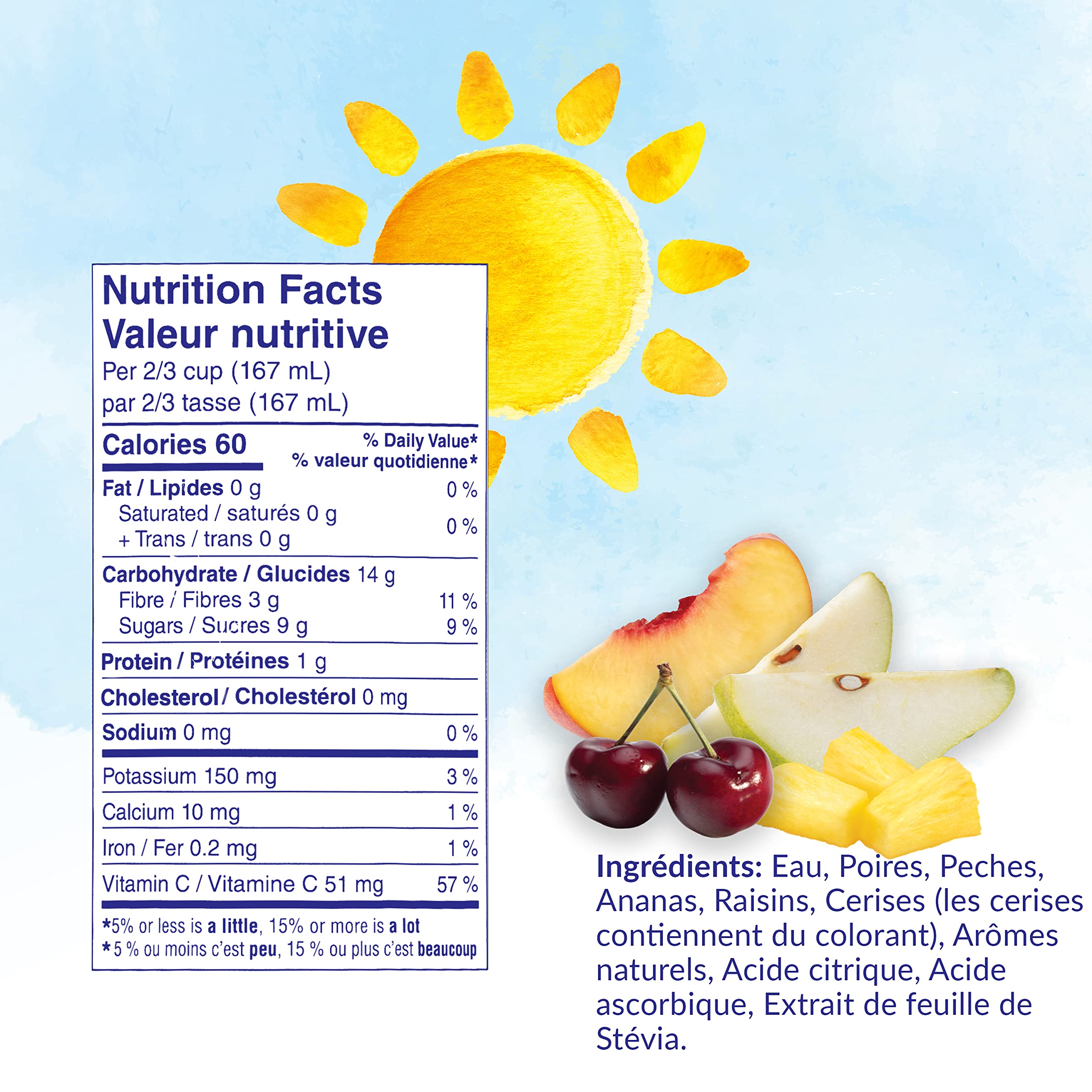 Dole Canned Fruit, Fruit Cocktail with Cherries in Water, Non-GMO, No Sugar Added, & No Artificial Sweeteners, 540 ml, 12 Count - 3