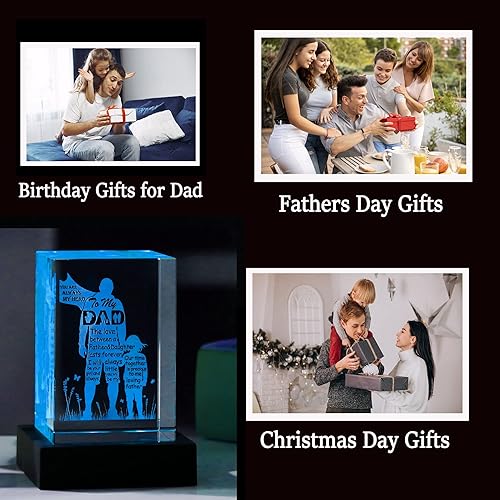 Miniatura 4 de Regalos para el día del padre para papá de hija e hijo, grabado con láser de cristal 3D tomados de las manos., estatua de regalos de cumpleaños para