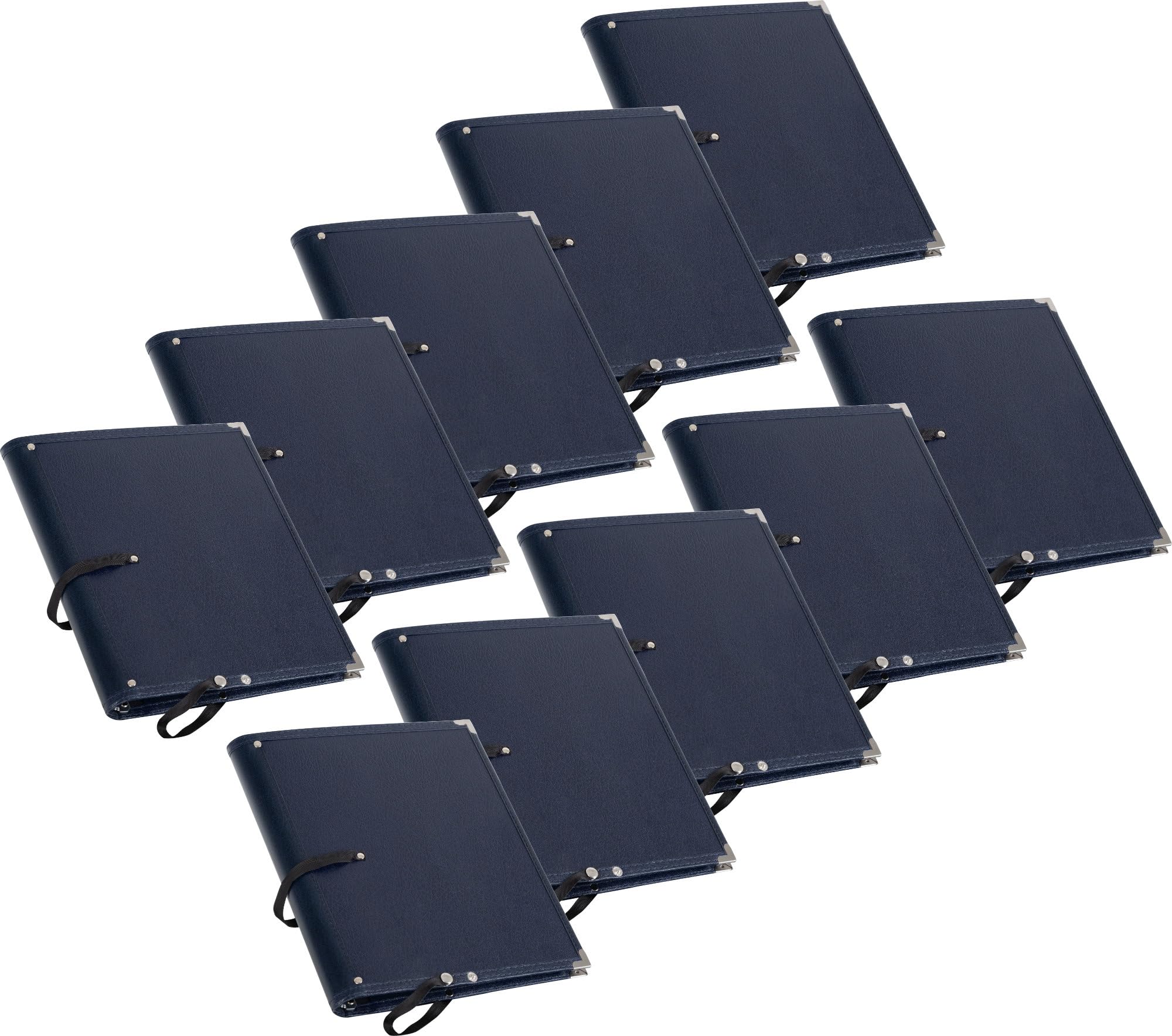 Classic Cantabile Carpeta de Partituras Deluxe Azul Set de 10, 335 x 280 mm | Carpeta de partituras de lujo, 335 x 280 mm, Altura de llenado aprox. 2 cm, Cuero sintético azul, 110° o completamente)