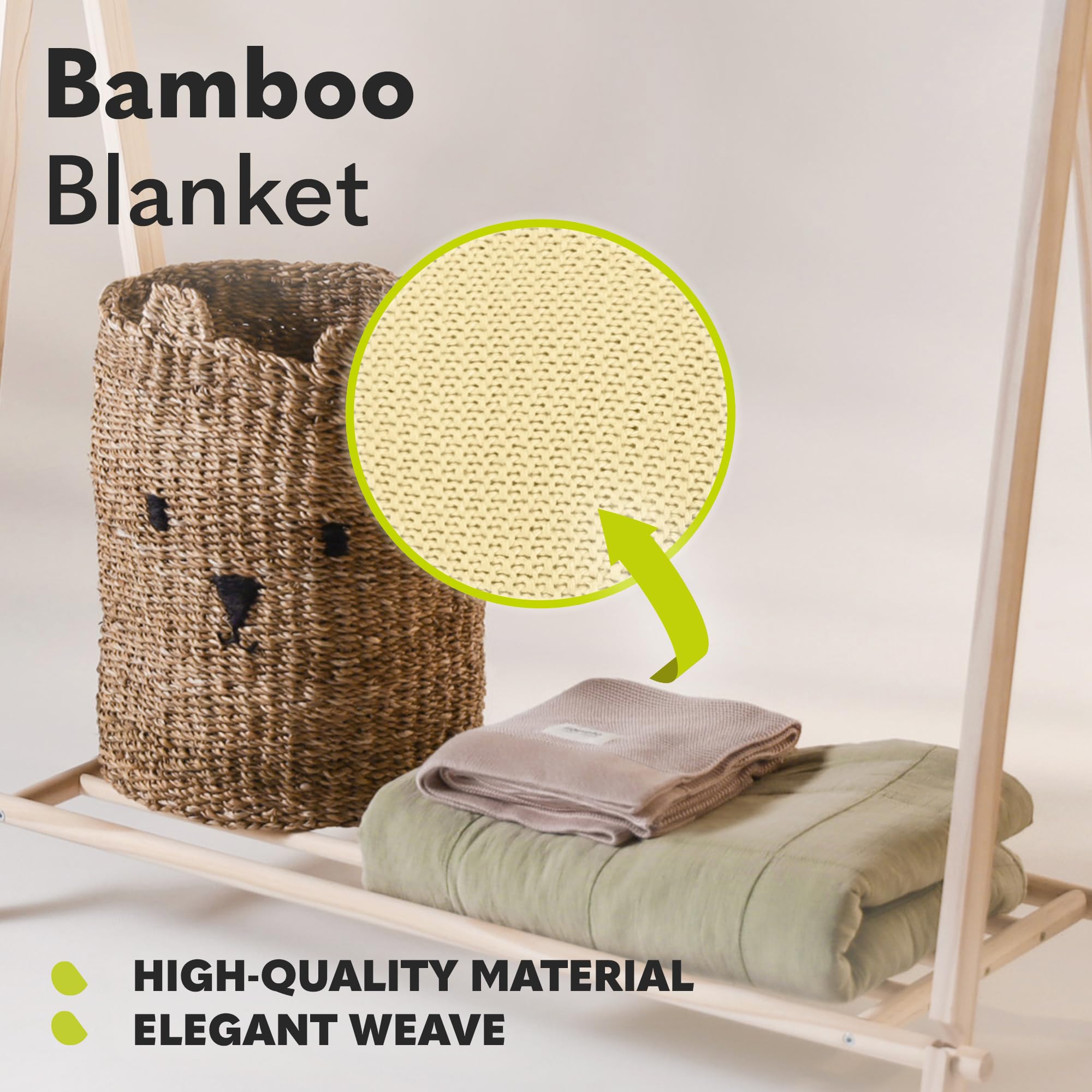 LIONELO Bamboo Blanket 100x75cm Lightweight Baby Blanket & Changing pad 100% Cotton Natural Soft Antibacterial Hypoallergenic Antifungal Perfect for yearound comfort Ideal for travel & nursery (Lemon) - Image 4