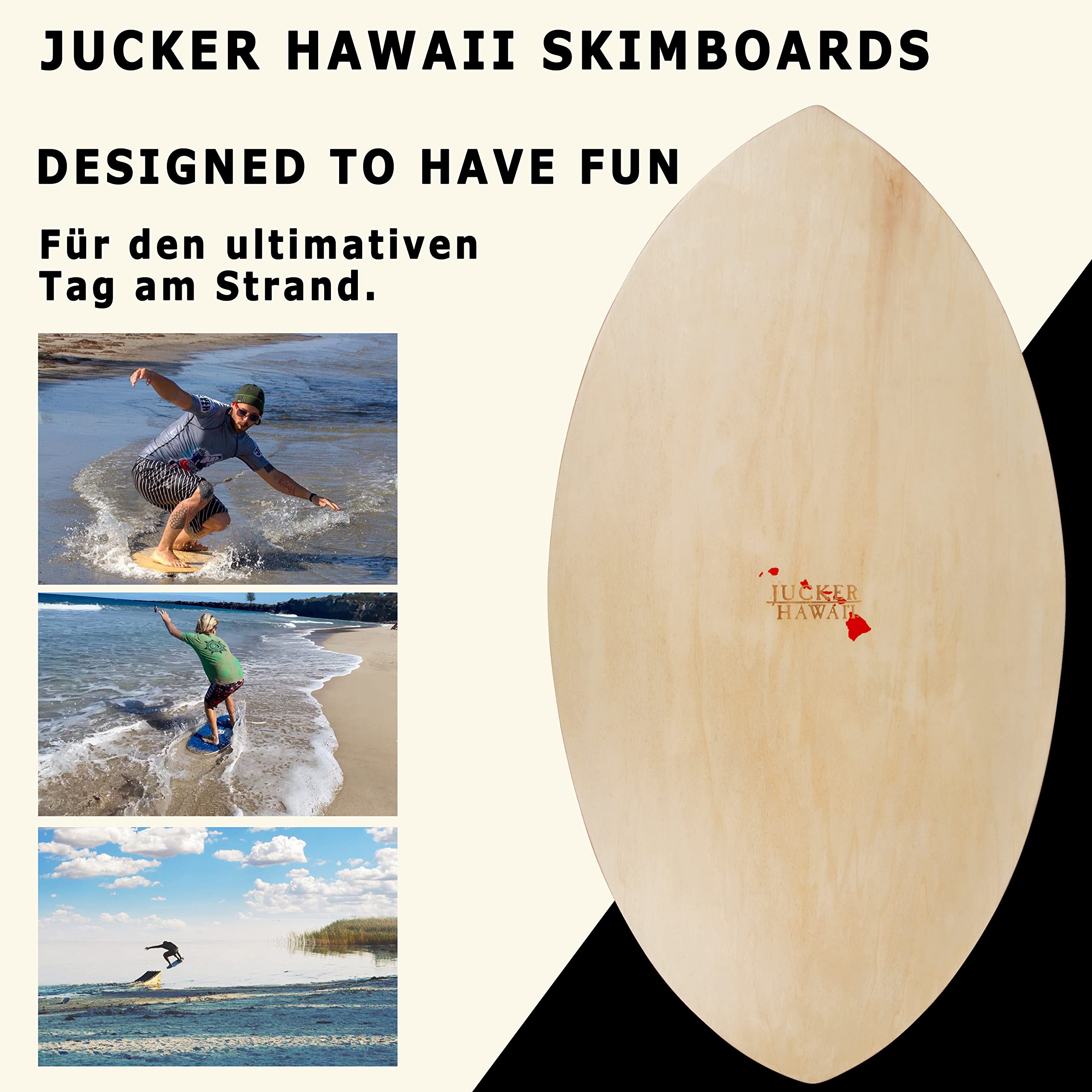 JUCKER HAWAII Skimboard Ohana | Ideal für Meer, See oder Fluss | Premium Skimboard für Anfänger und Profis | Strapazierfähig und leicht | Perfekt für Strandabenteuer und Tricks