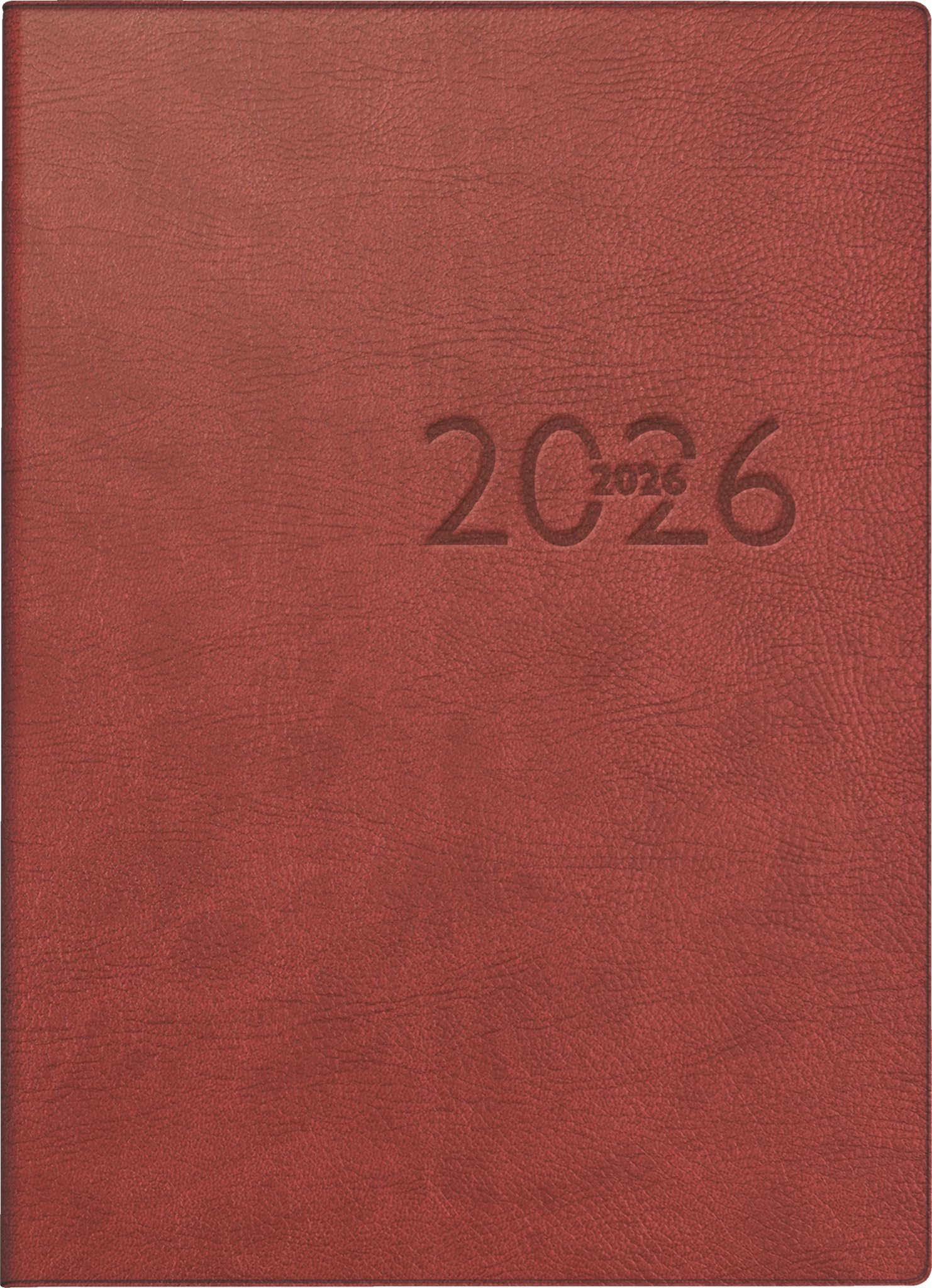 rido/idé Pocket Calendar Mod. perfect/Technik I 2026 | A6, Faux Leather, Bordeaux