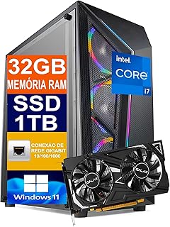 Pc Gamer Cpu Intel Core I7 6700 / SSD 1TB M.2 NVMe / 32GB Memória Ram DDR4 / GTX 1650 4GB Nvidia GeForce + Windows 11 Pro