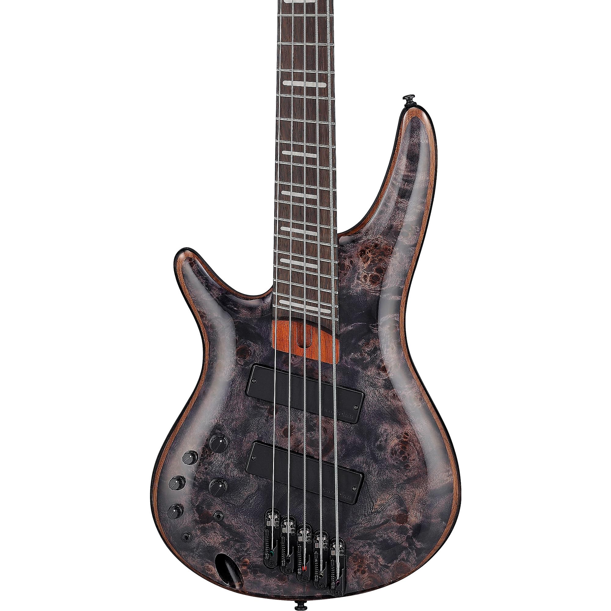 Ibanez SRMS805L Bass Workshop Left-Handed Multi-Scale 5-String Bass Guitar, Panga Panga Fingerboard, Deep Twilight