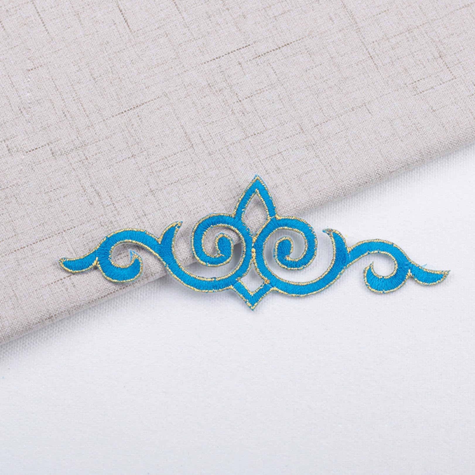 12Pcs Colorful Flower Appliques Craft Venise Sequins Iron on Floral Embroidered Applique Trim Sew Clothes Accessories