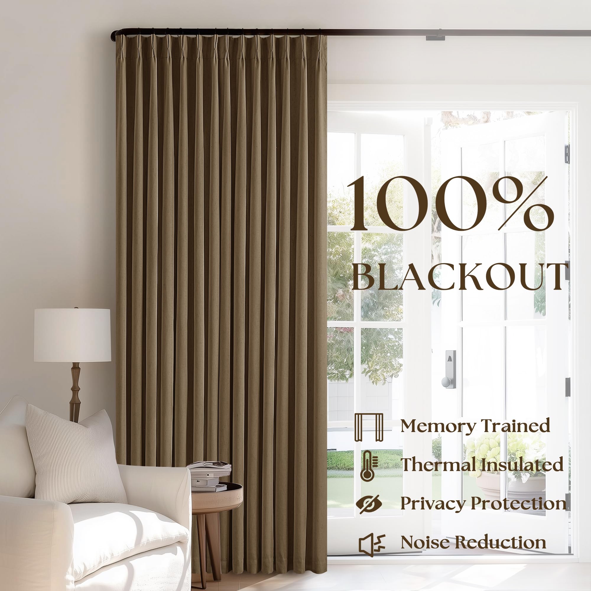 カーテン cocoa Amazon.com: Dutch Cocoa Blackout Linen Curtains 108 Inches Long