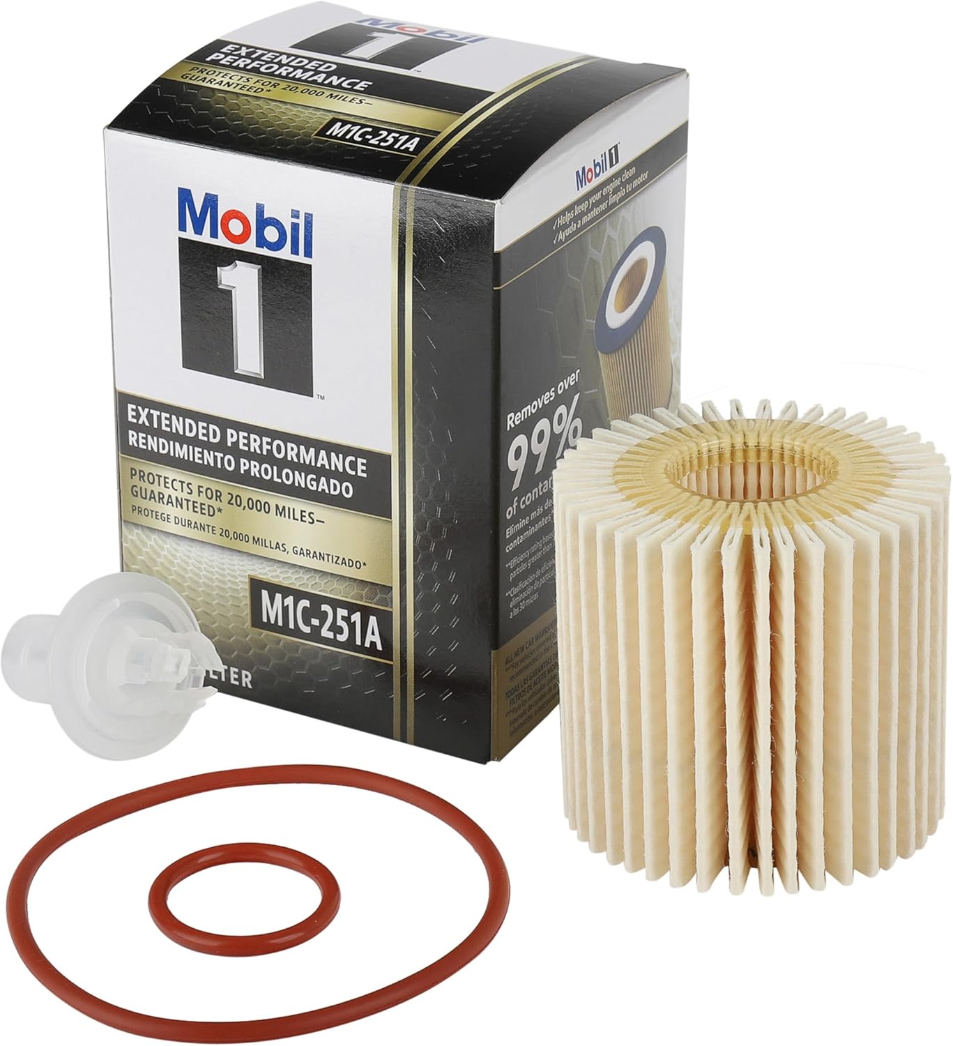 Mobil 1 Extended Performance Oil Filter, M1C-251A | Synthetic Blend, High Efficiency 20,000 Mile Protection | 1 Pack