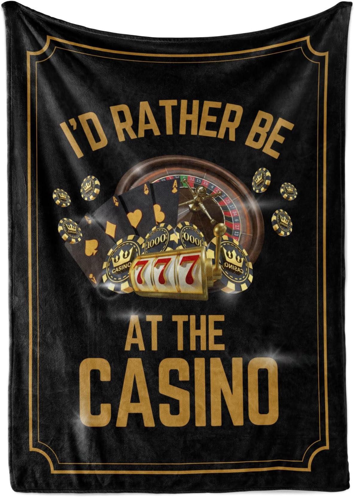 Gambling Gifts, Casino Gifts for Men Women, Throw Blanket for Christmas, Birthday, I'd Rather Be at The Casino - 50" x 65"