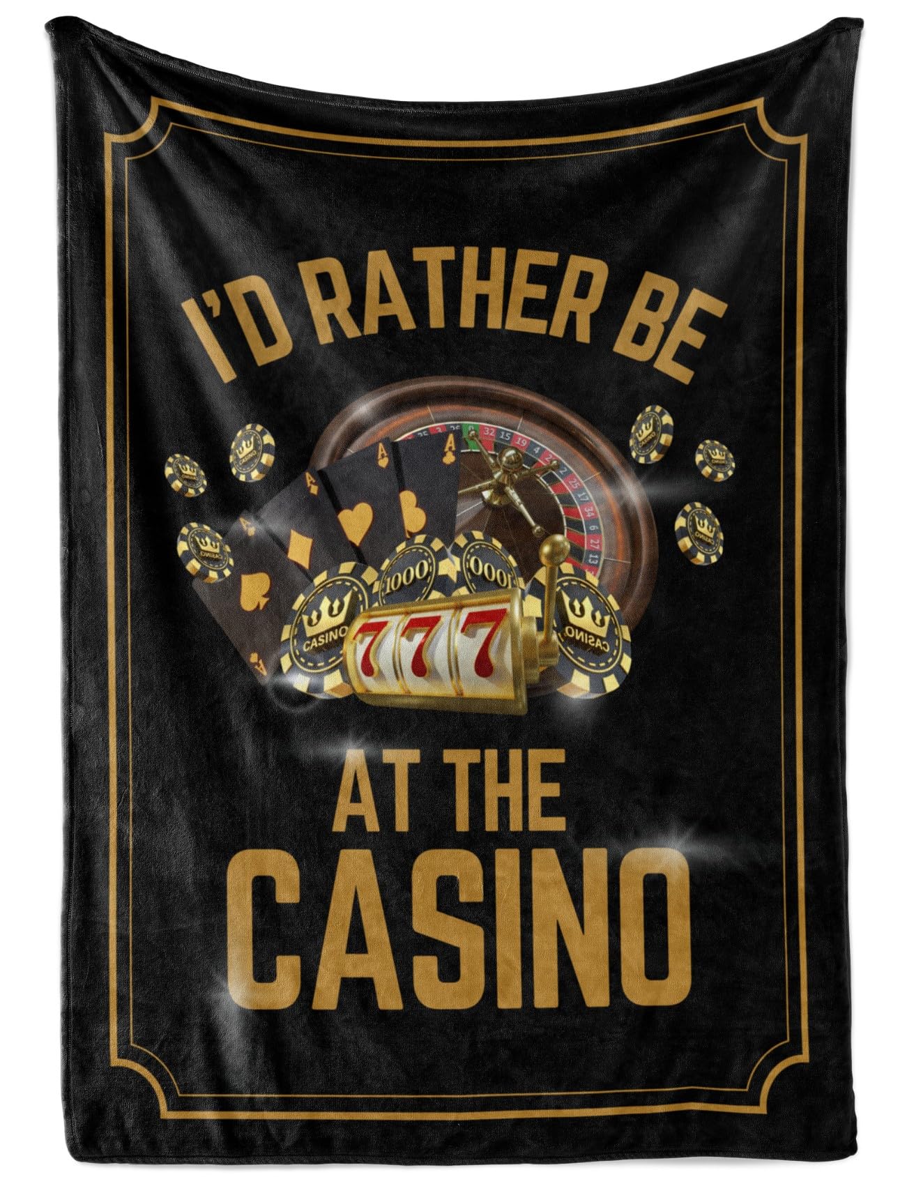 Gambling Gifts, Casino Gifts for Men Women, Throw Blanket for Christmas, Birthday, I'd Rather Be at The Casino - 50" x 65"