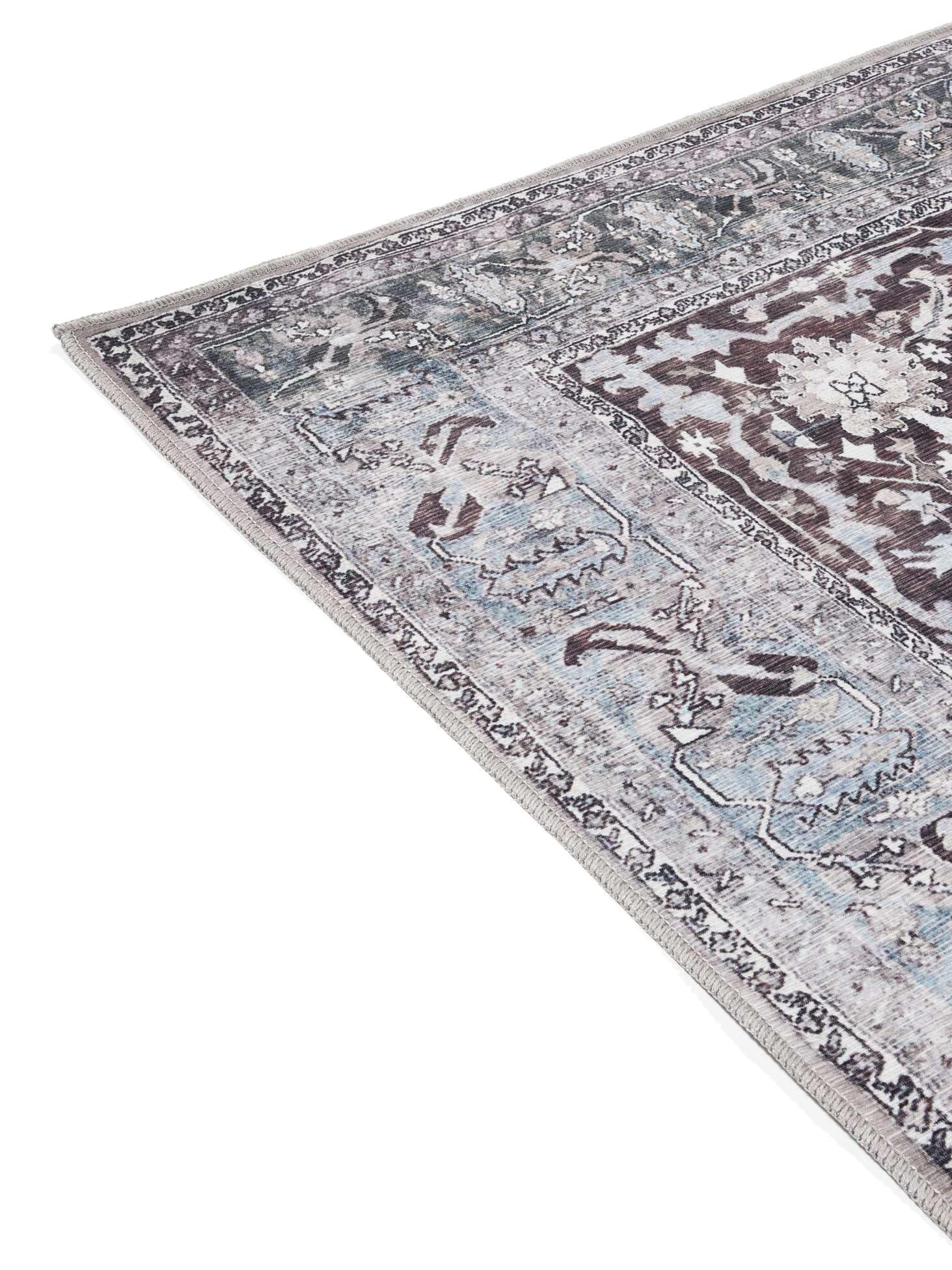 RugVista Gina Oriental, Dywan, Nowoczesne, 80 x 250 cm, Prostokąt, Niski, Pokój dzienny, Sypialnia, Korytarz, Prać w pralce, Szary/Beżowy